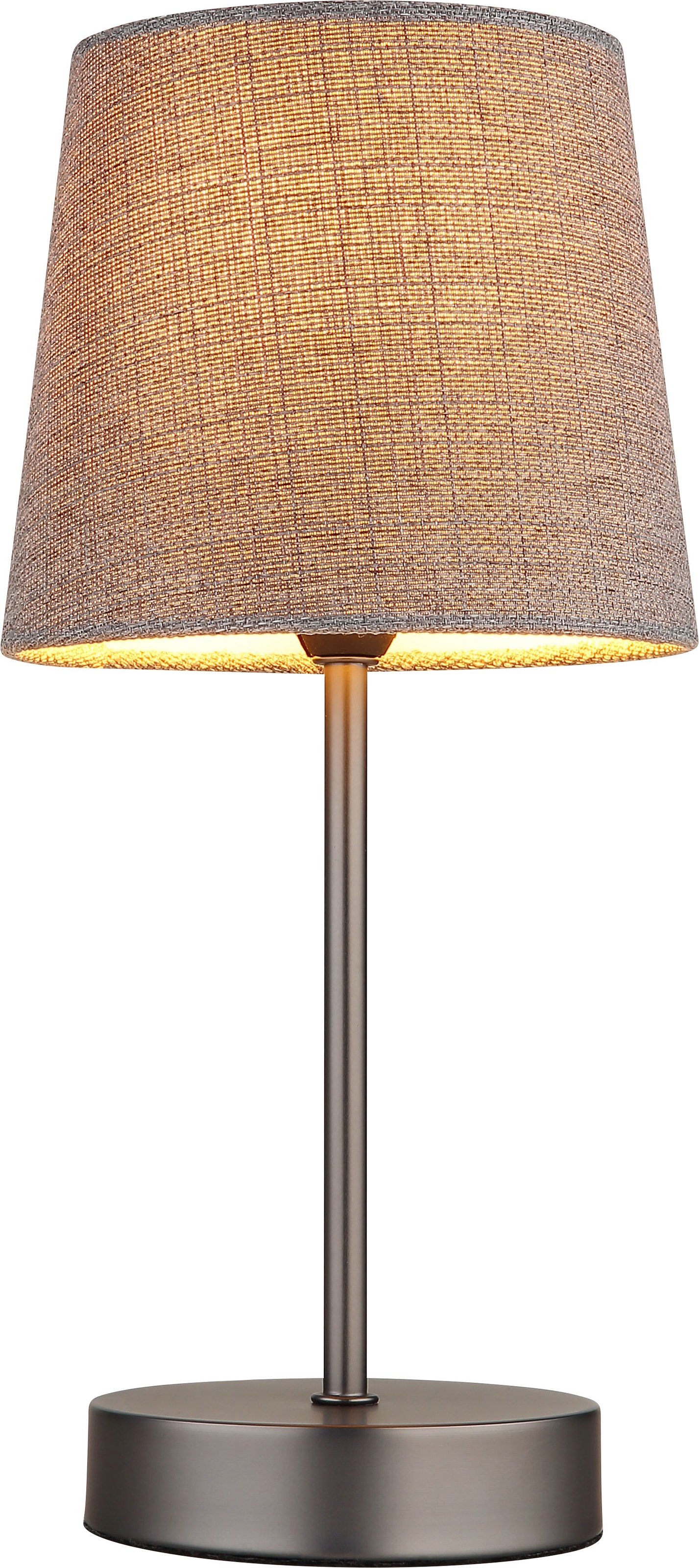 NOWA Tischleuchte »JORIS« E14 1 Stk. Nachttischlampe mit Textilschirm, Fassung E14, Wippschalter, Höhe 32cm