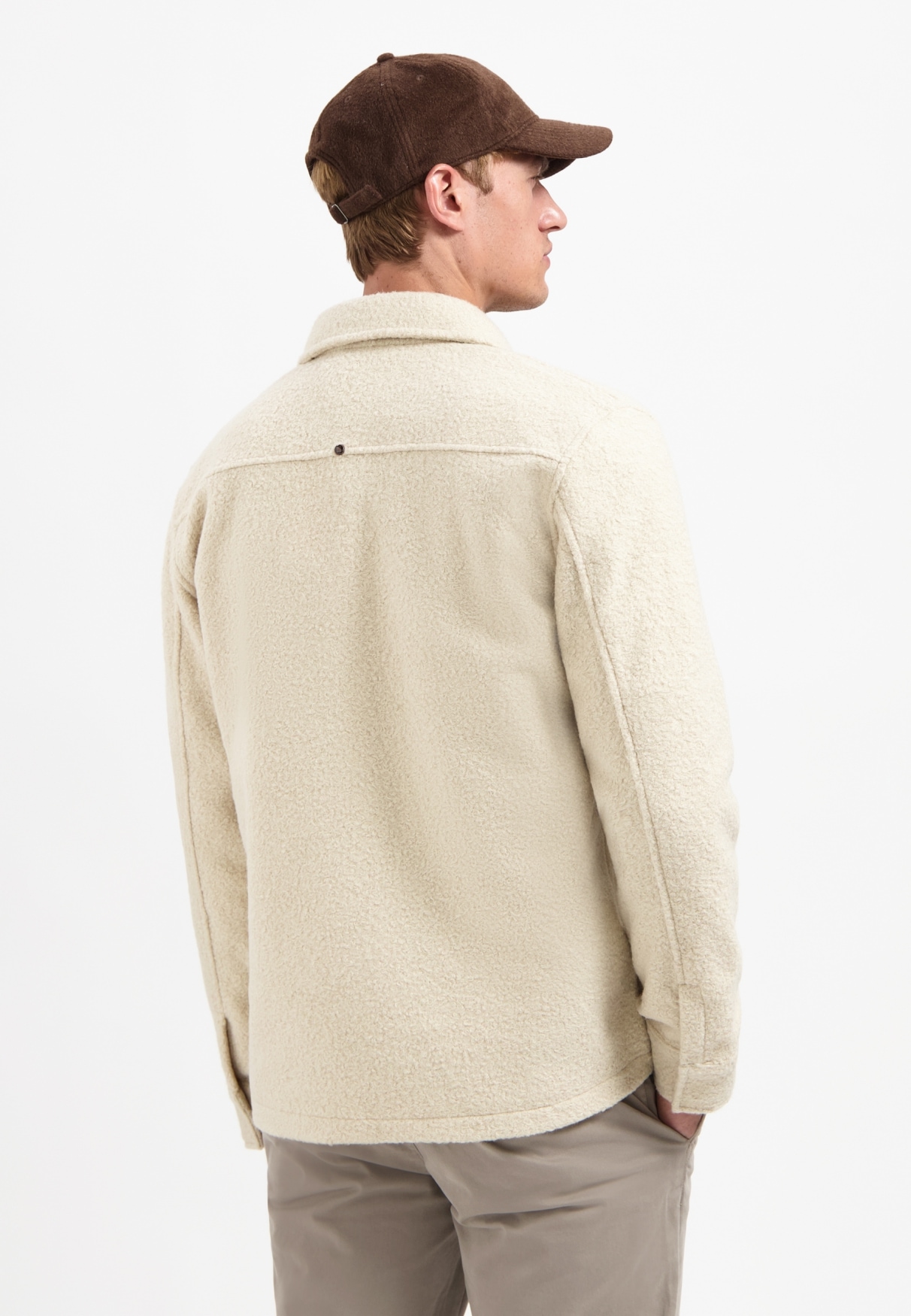 NO EXCESS Langarmhemd »No Excess Overshirt mit Wollreißverschluss«