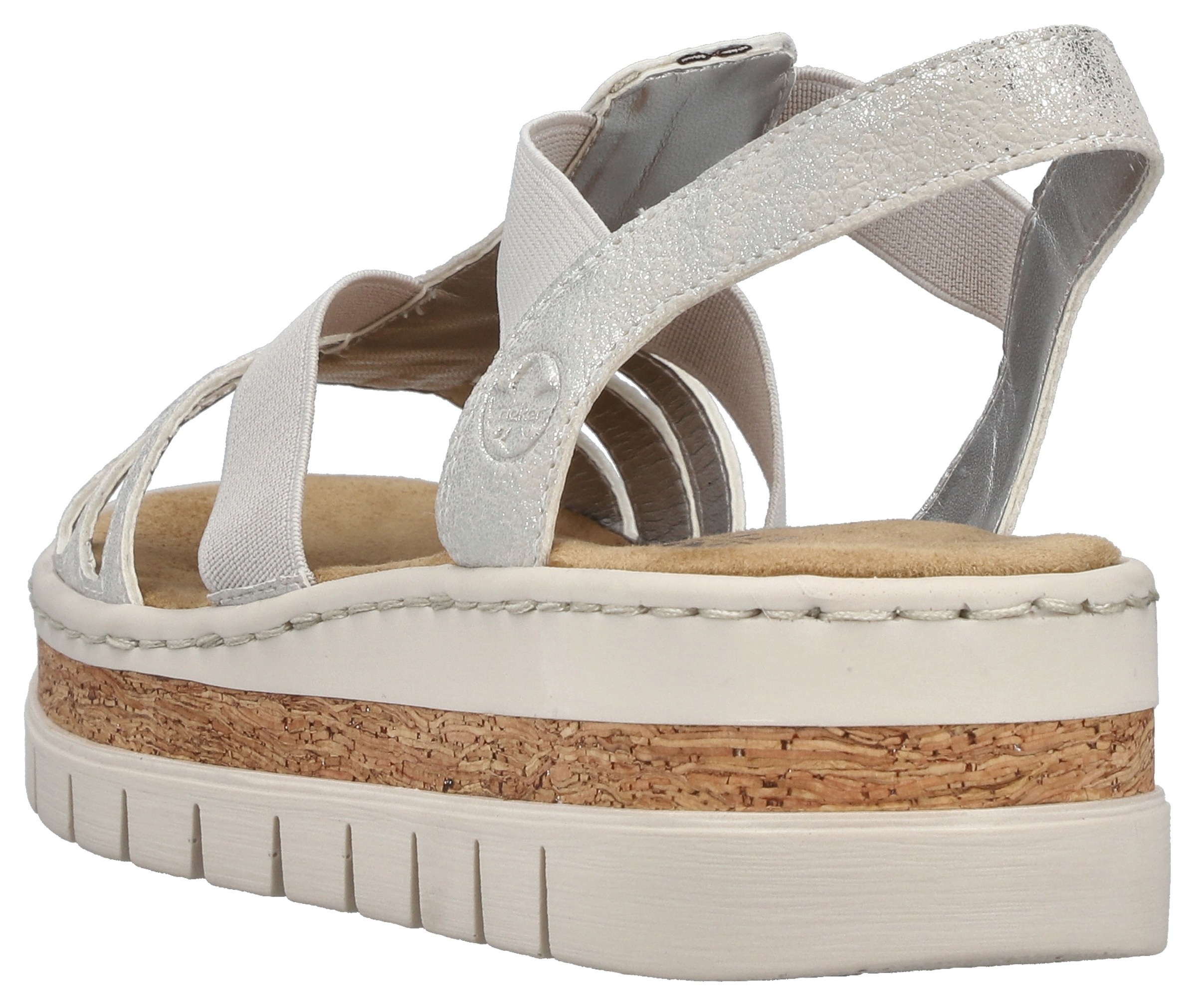 Rieker Keilsandalette  Keilsandalette, Plateausandale, Sommerschuh in Metallic-Optik
