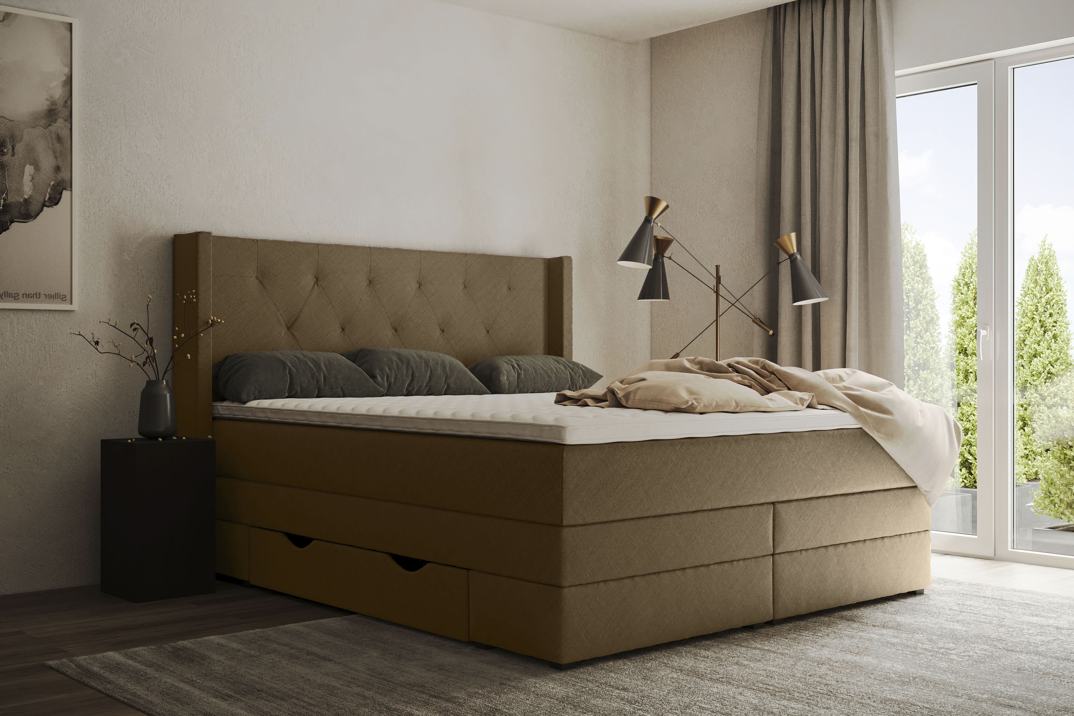 Home affaire "Elegance" mit schöner Knopfheftung, in den Härtegraden H2 & H3, inkl. Schubladen