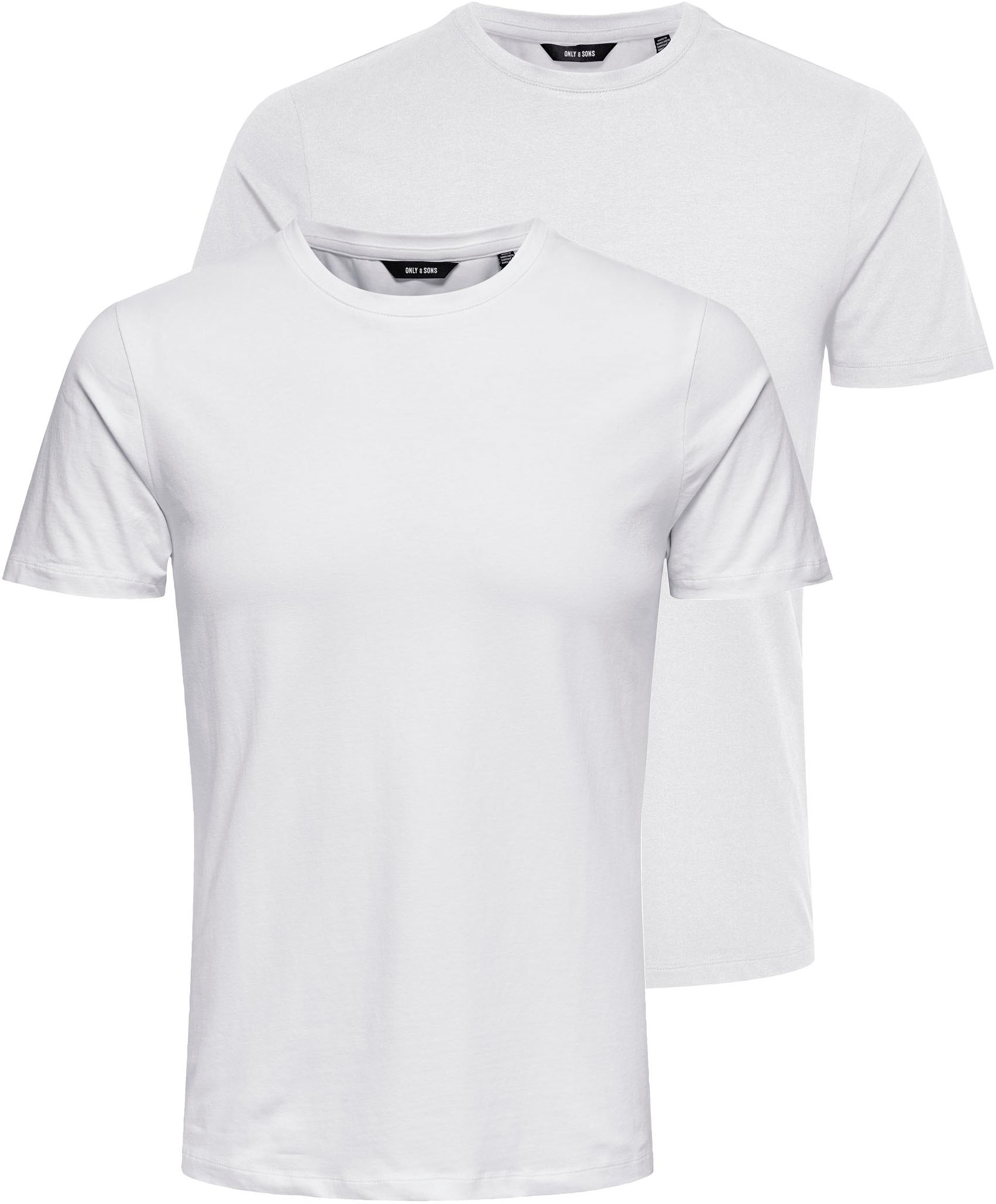 ONLY & SONS T-Shirt "ONSBASIC SLIM O-NECK 2-PACK NOOS" Packung, 2 Stk. günstig online kaufen