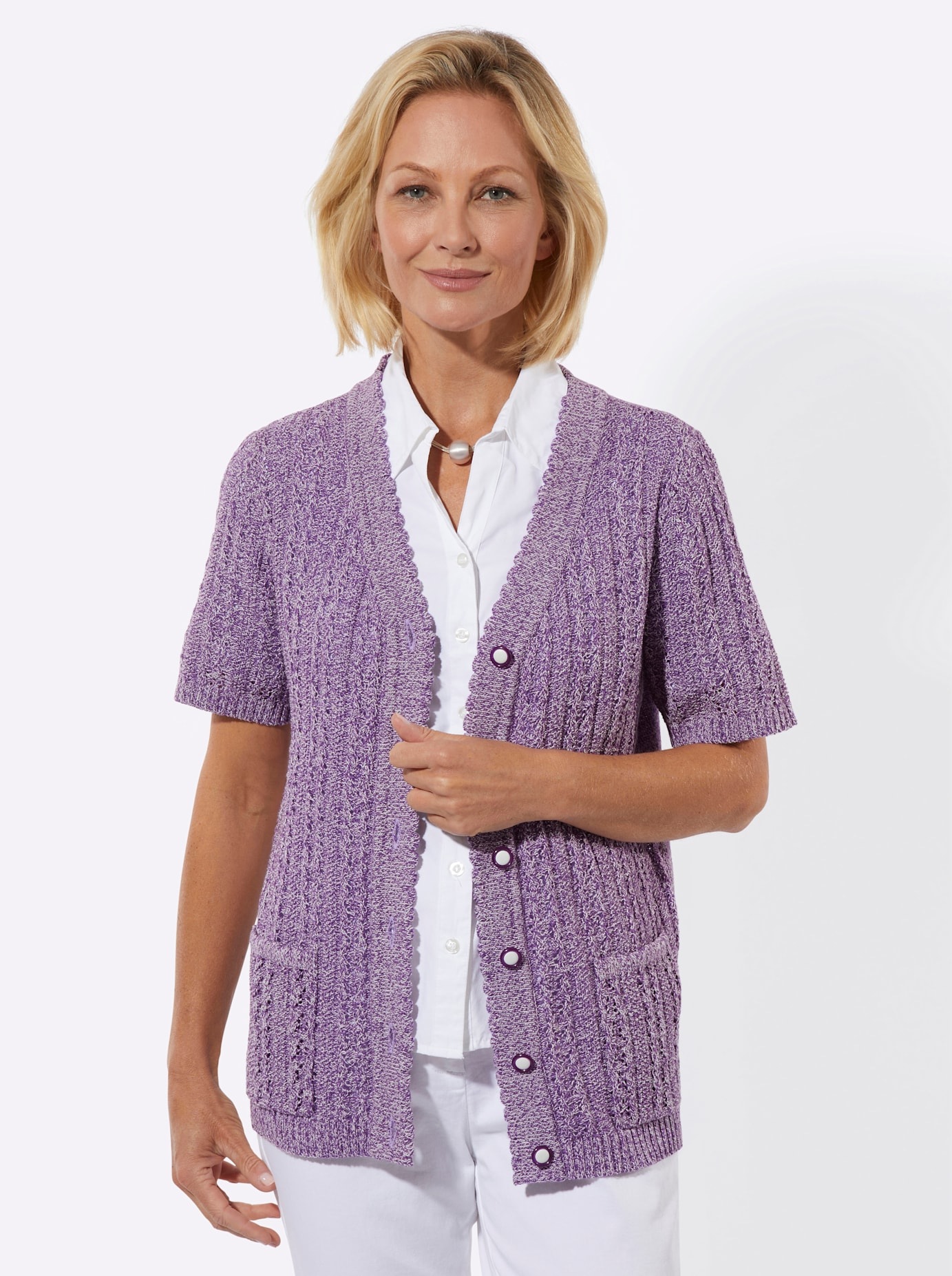 Classic Basics Ajourstrickjacke günstig online kaufen