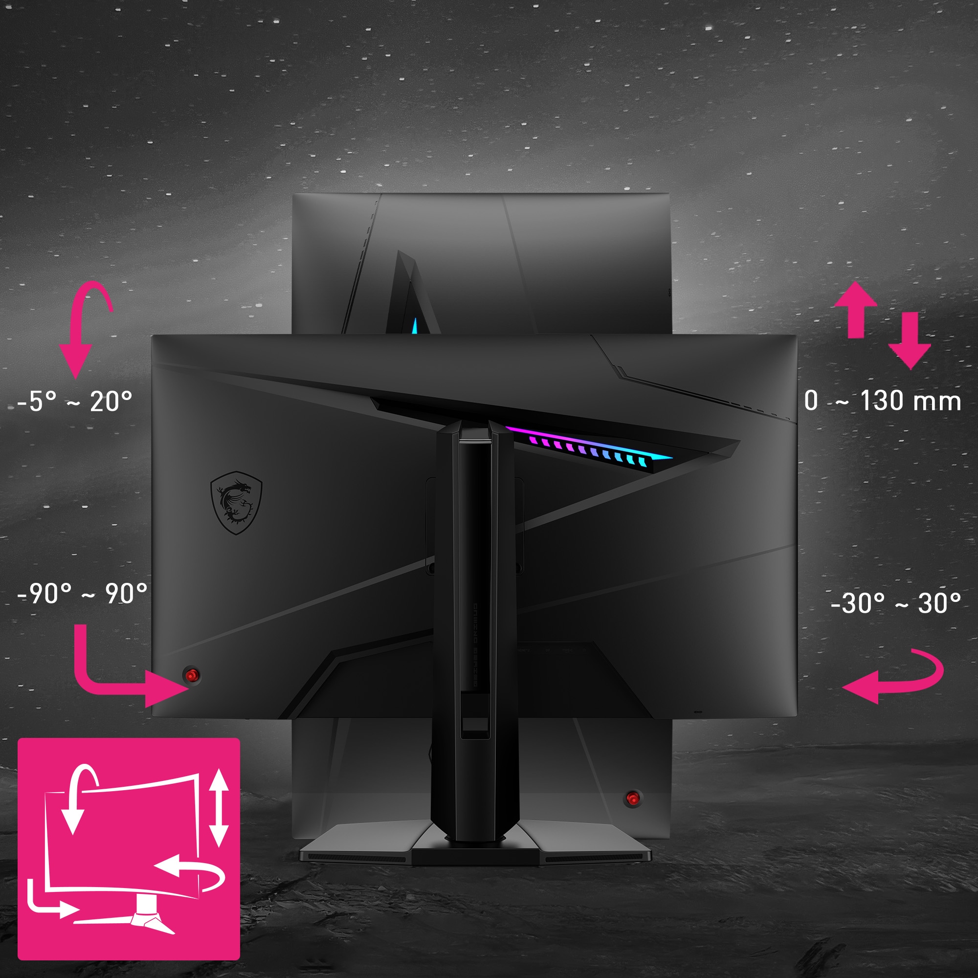 MSI Gaming-Monitor »MPG 274URF QD«, 69 cm/27 Zoll, 3840 x 2160 px, 4K Ultra HD, 0,5 ms Reaktionszeit, 160 Hz, 5-Wege Joystick Navigation