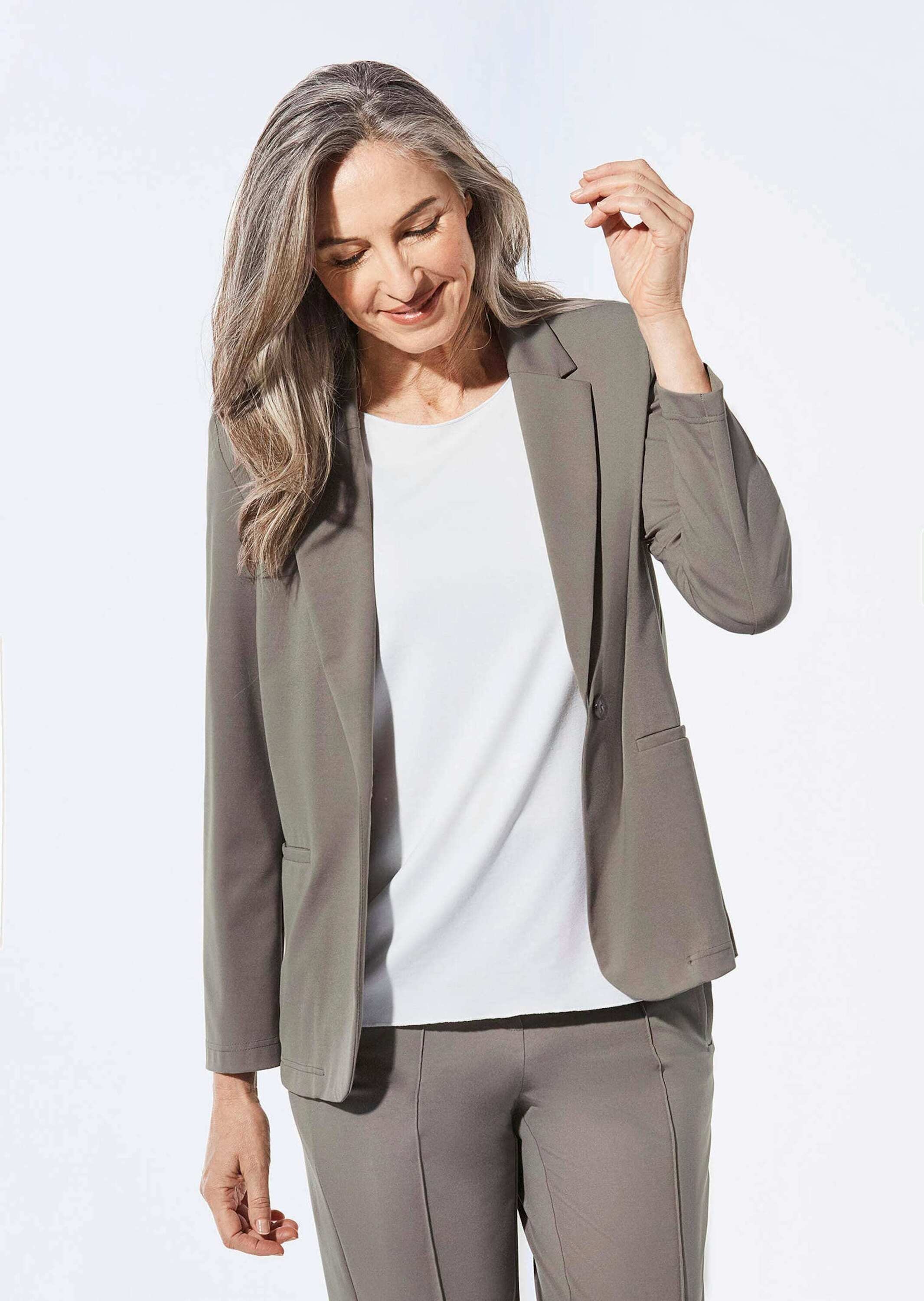 GOLDNER Jackenblazer "Kurzgröße Blazer mit Reverskragen, Paspeltaschen" günstig online kaufen