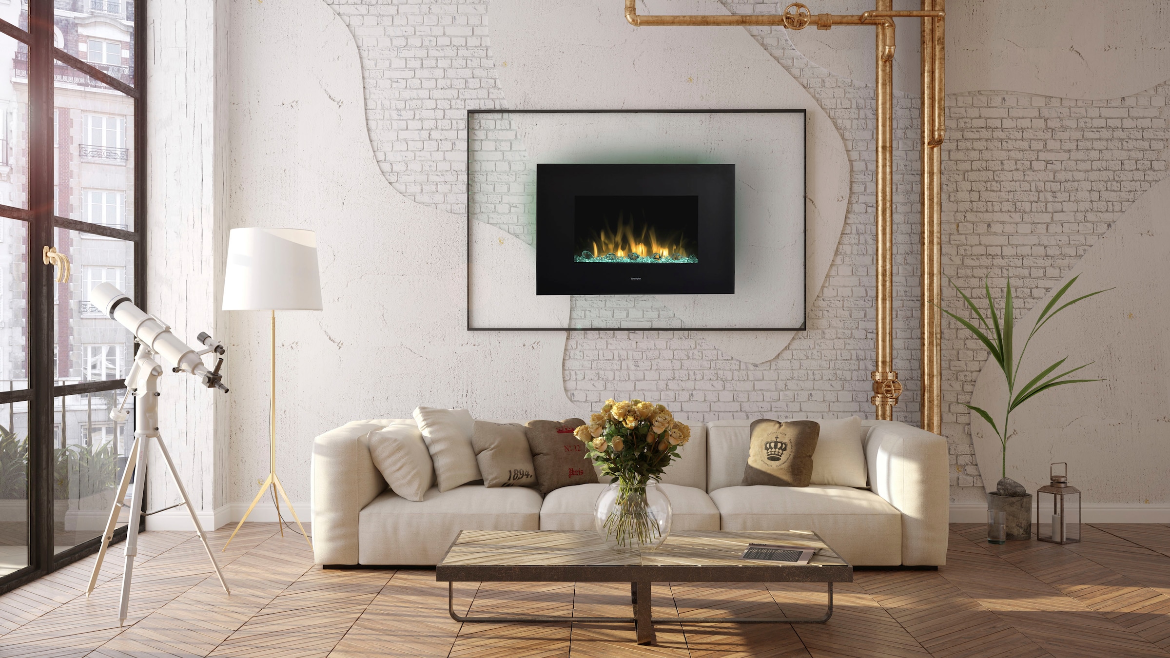 Dimplex Elektrokamin »Toluca de Luxe«, mit Heizung, Fernbedienung, Optiflame® Flammeneffekt, Lautpsrecher