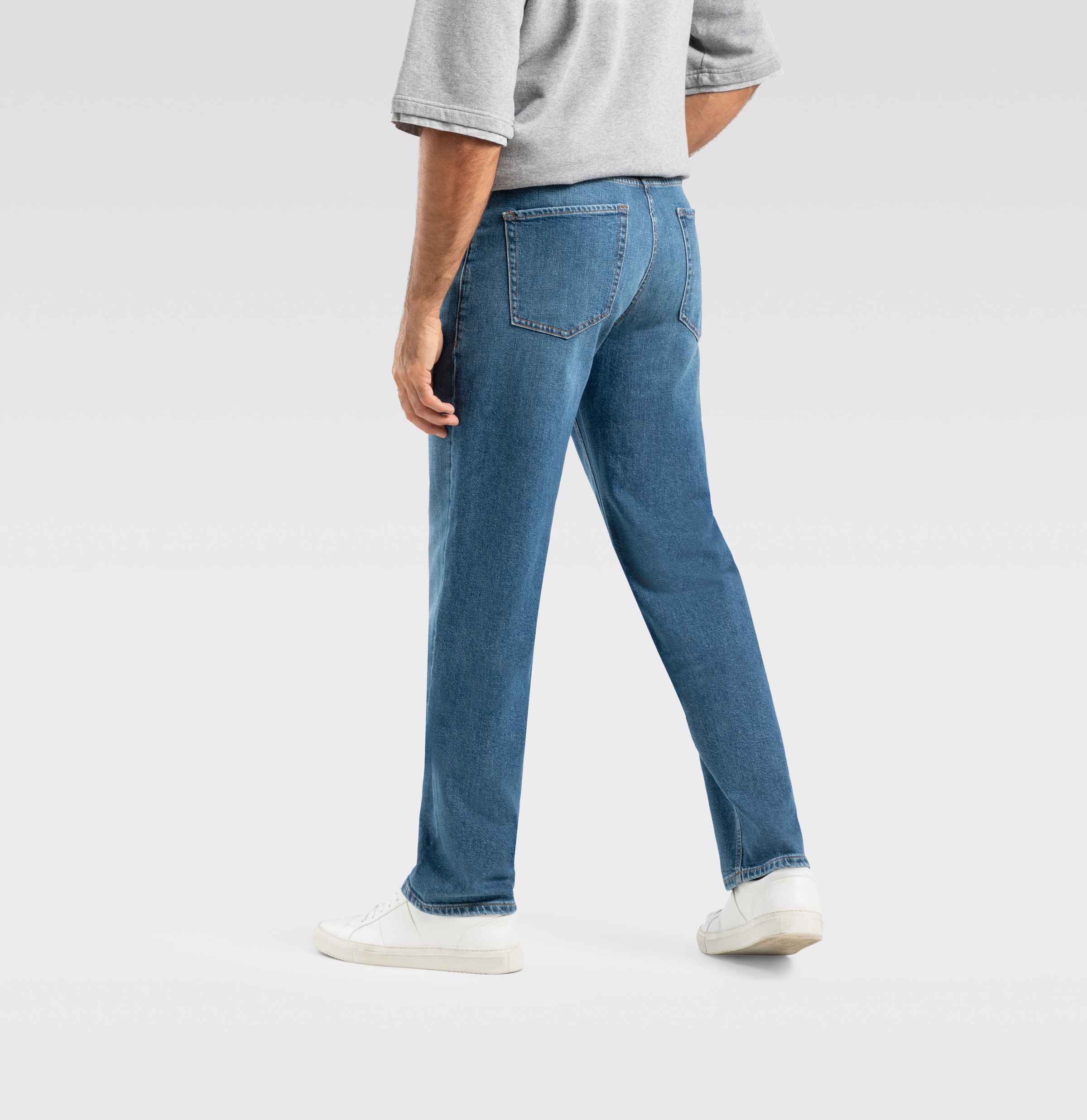 Regular-fit-Jeans MAC "Rick", Herren, Gr. 32, Länge 32, blau (dunkelblau authentic wash), Denim/Jeans, Obermaterial: 99% Baumwolle, 1% Elasthan, unifarben, regular fit knöchellang, Jeans, im Five-Pocket Style 6