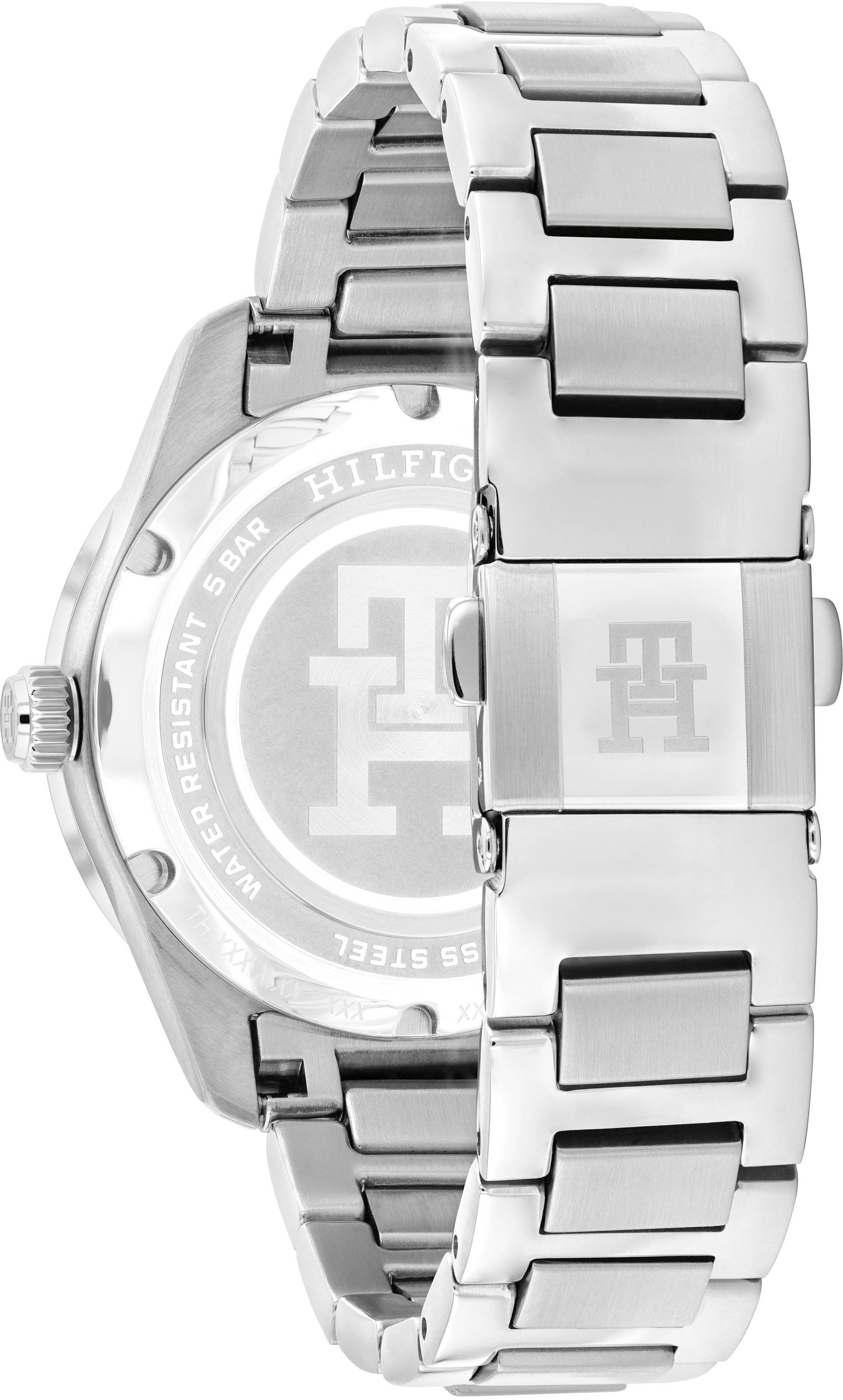 Tommy Hilfiger Quarzuhr »TH85 CRYSTALS«, Armbanduhr, Damenuhr, Edelstahlarmband, analog, Tag, Glassteine