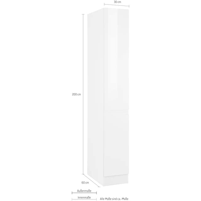 HELD MÖBEL Apothekerschrank »Virginia«, 200 cm hoch 30 cm breit, 2 Auszüge  mit 5 Ablagen, griffloses Design bestellen | BAUR
