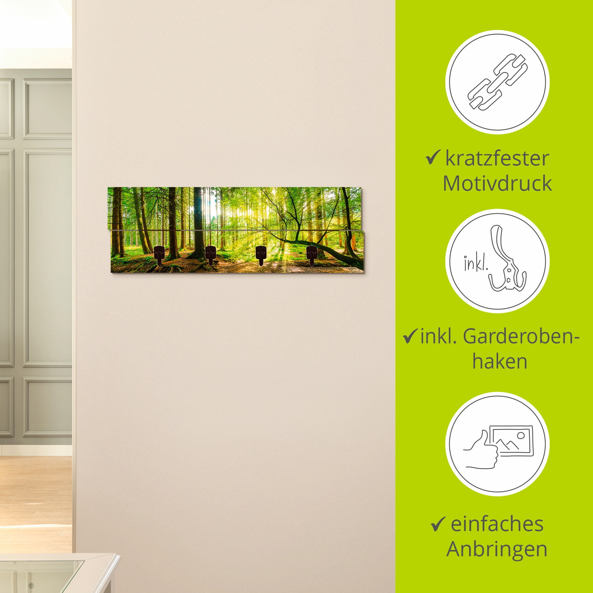 Artland Garderobenleiste »Wald mit Bach«, teilmontiert