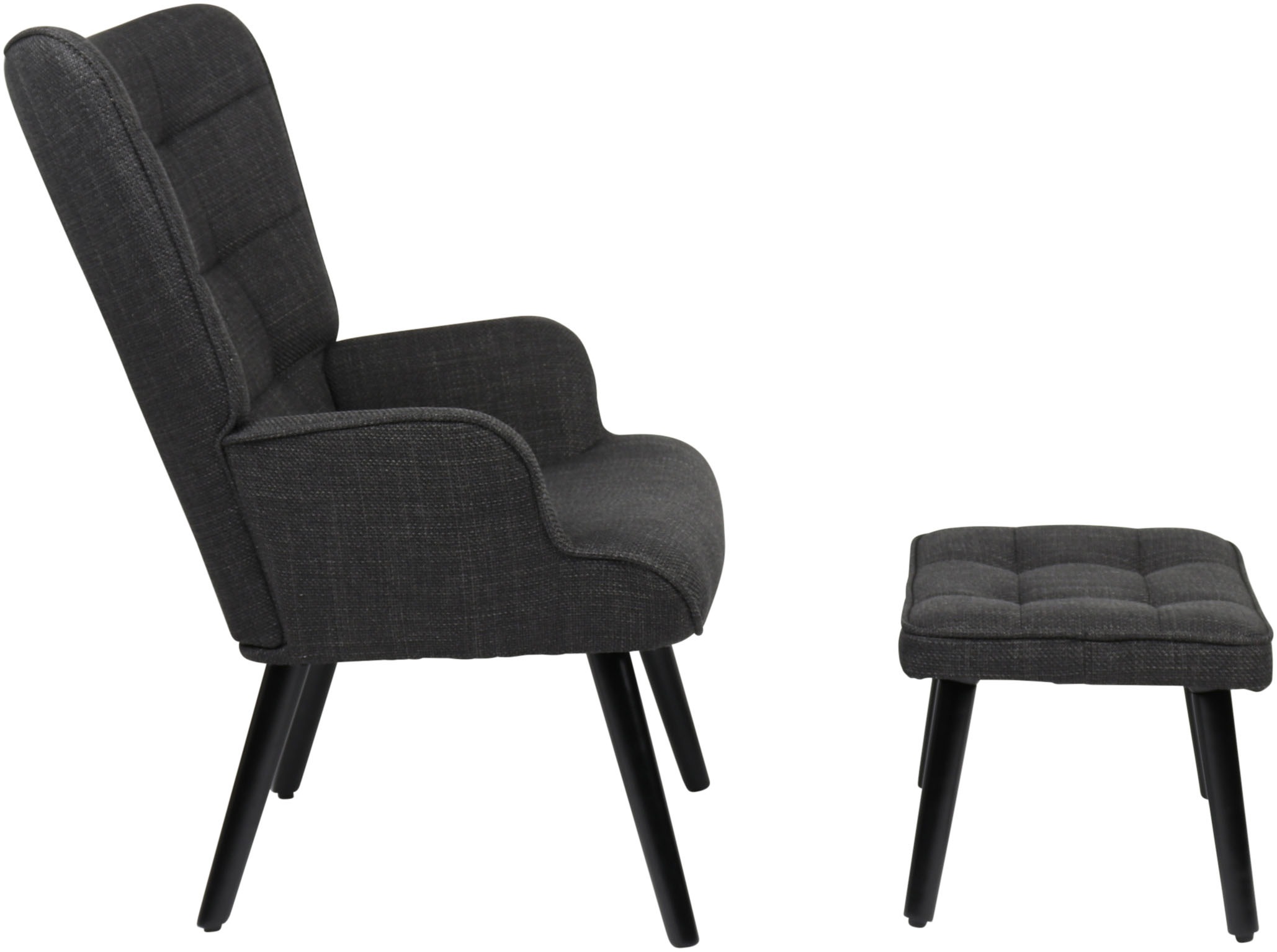 Thumbnail - HELA Loungesessel "PAROS", (Set, 2 St., Sessel mit Hocker), Sessel mit Hocker;Loungesessel;4-Fuß Massiv;Webstoff;Armlehn...