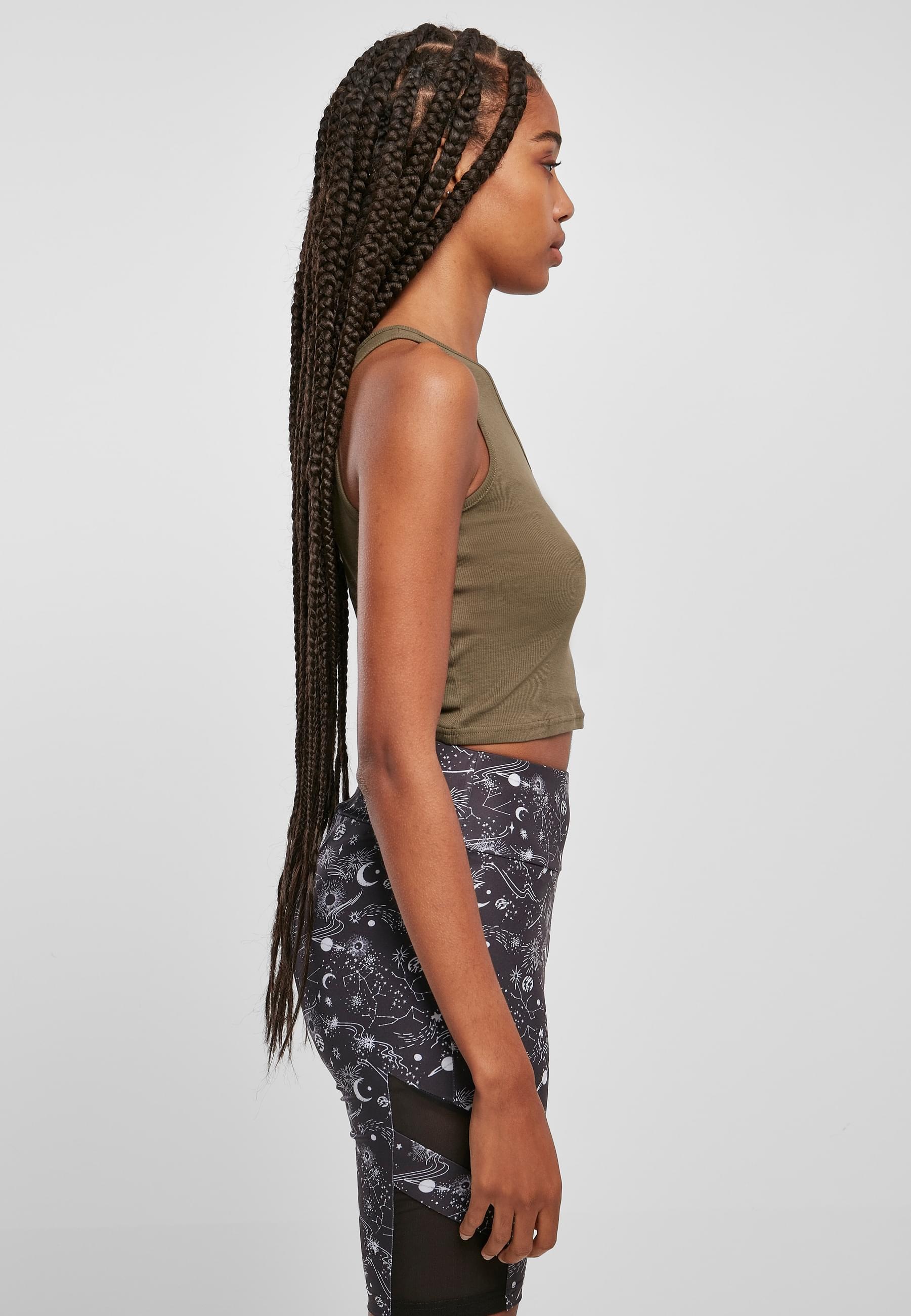 URBAN CLASSICS Muskelshirt »Urban Classics Damen Ladies Cropped Asymmetric Top«, (1 tlg.)
