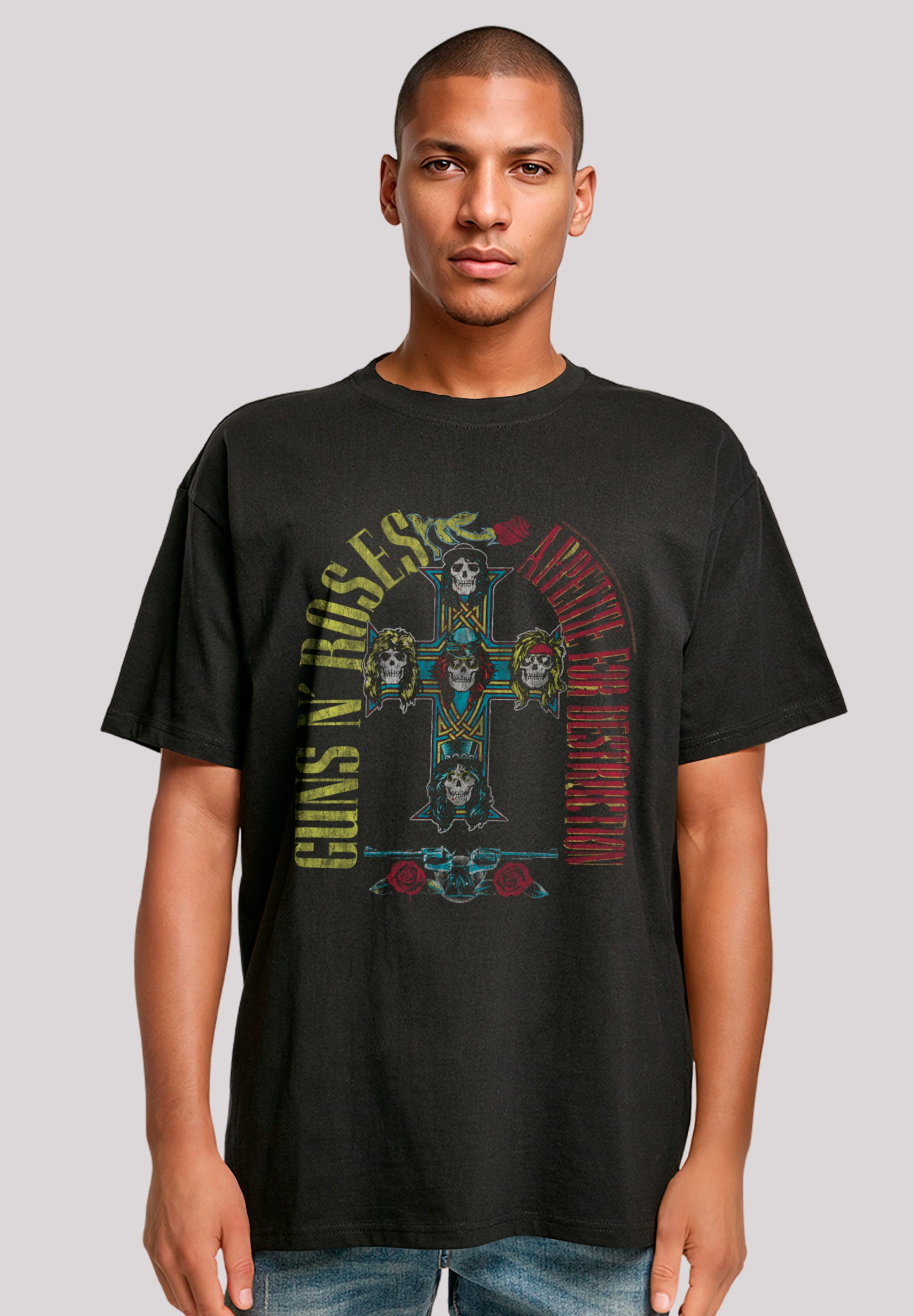 F4NT4STIC T-Shirt "Guns N Roses Skull Rock Band Merch" Premium Qualität günstig online kaufen