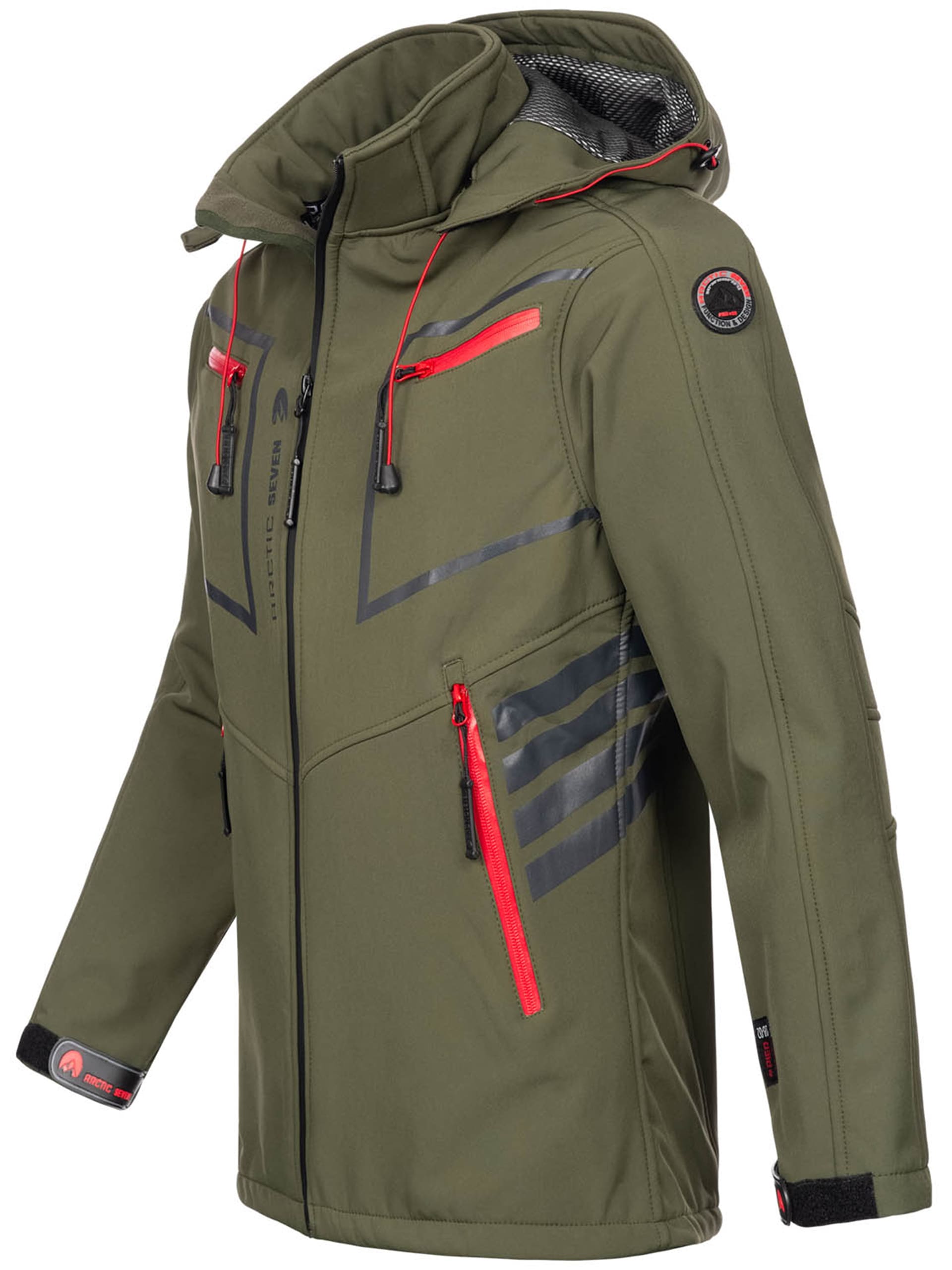 Arctic Seven Softshelljacke »ASPierr«, sportliche Outdoor Funktionsjacke mit abnehmbarer Kapuze