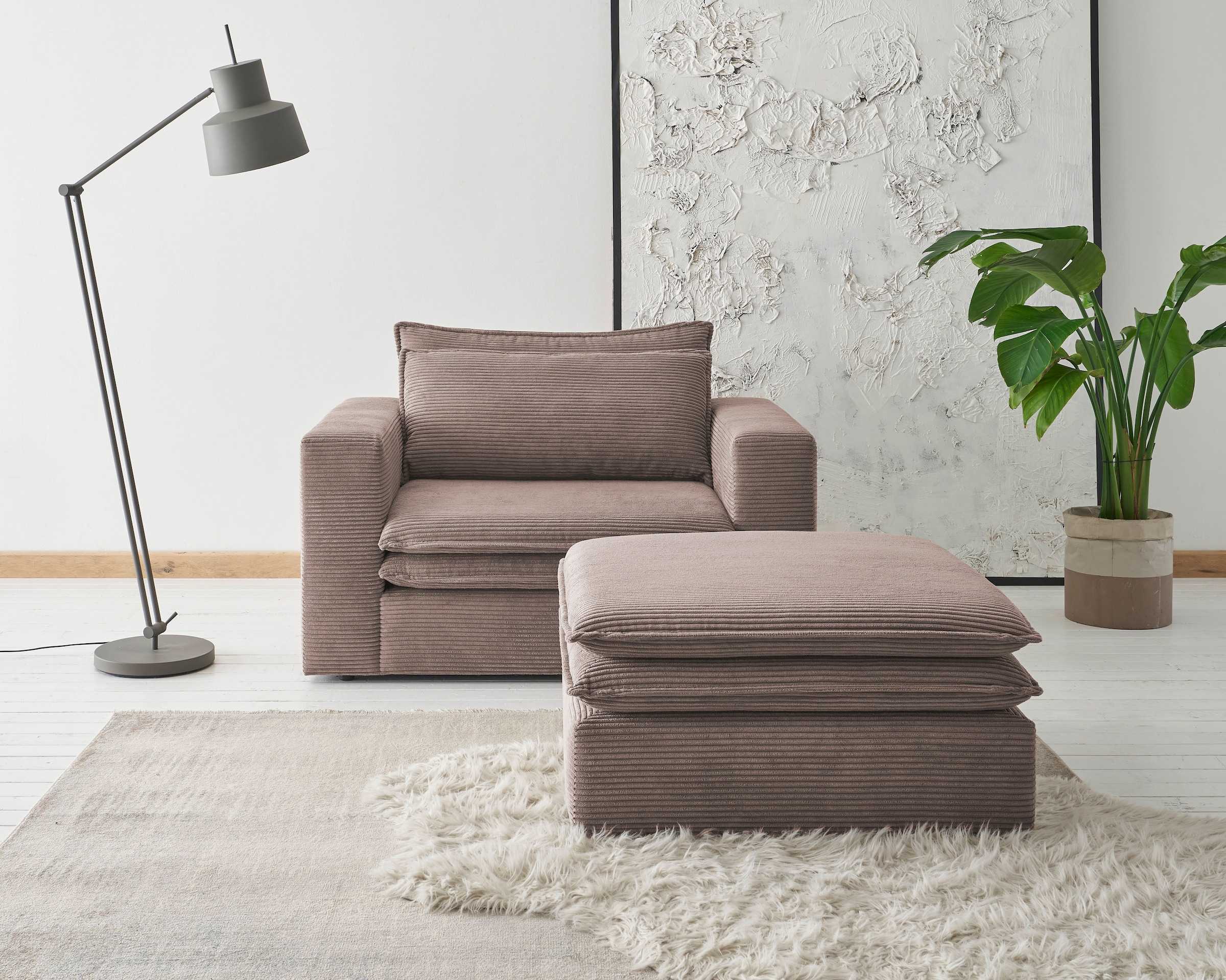 Home affaire Sitzgruppe "PIAGGE" 2 Stk. tlg. Hochwertiger Cord, Loveseat un günstig online kaufen