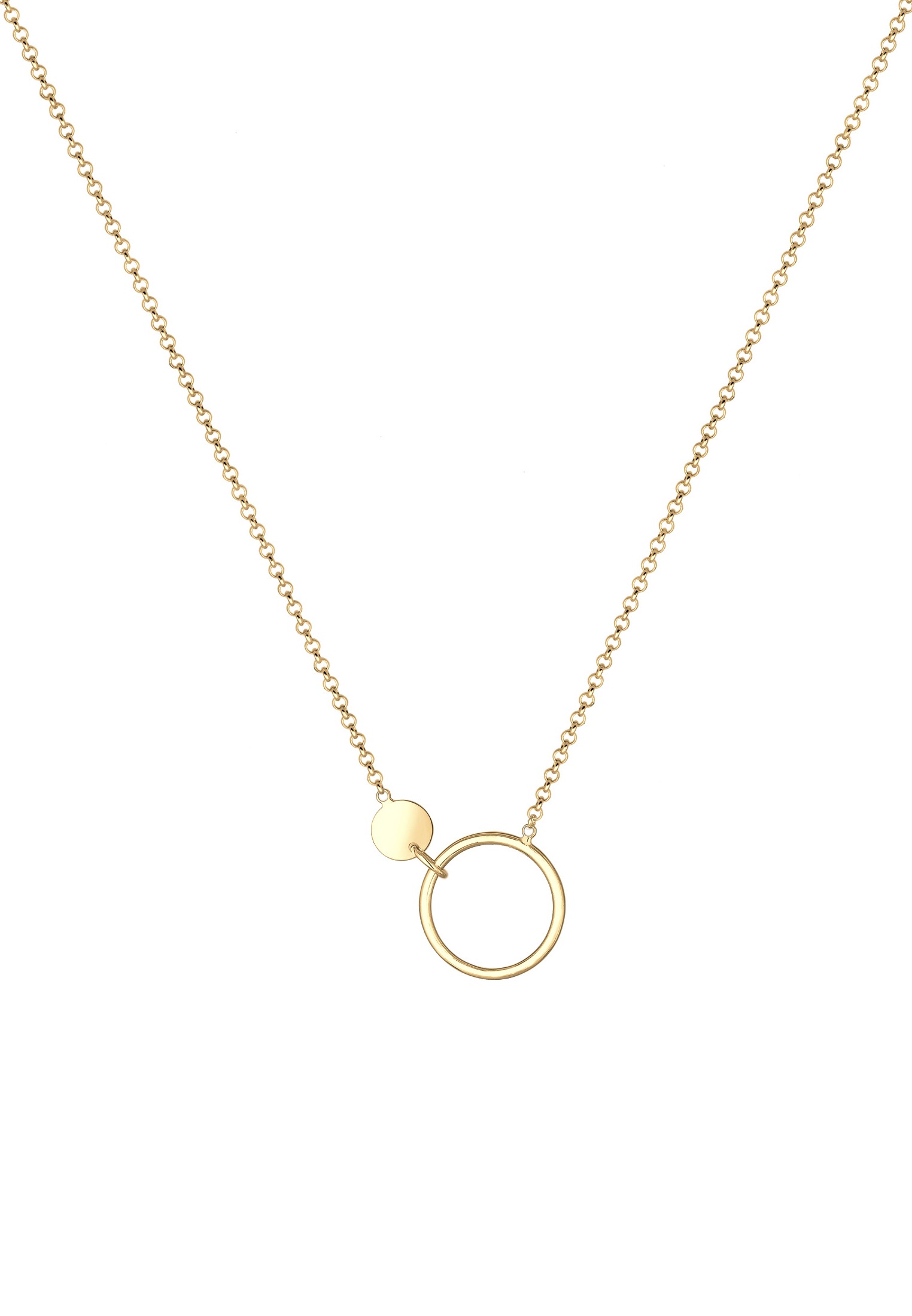 Elli Kette mit Anhänger »Erbskette Kreis Plättchen Geo Design 925 Sterling Silber«