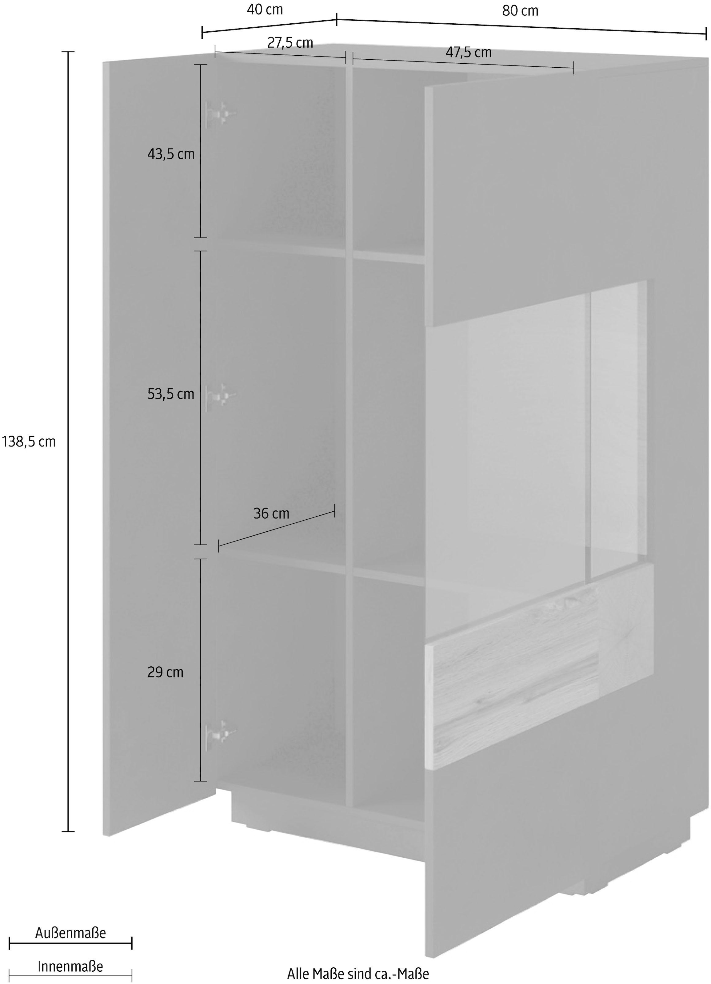 Vitrine »SILKE«, Höhe 138,5 cm Mit BAUR to Push Open-Funktion 