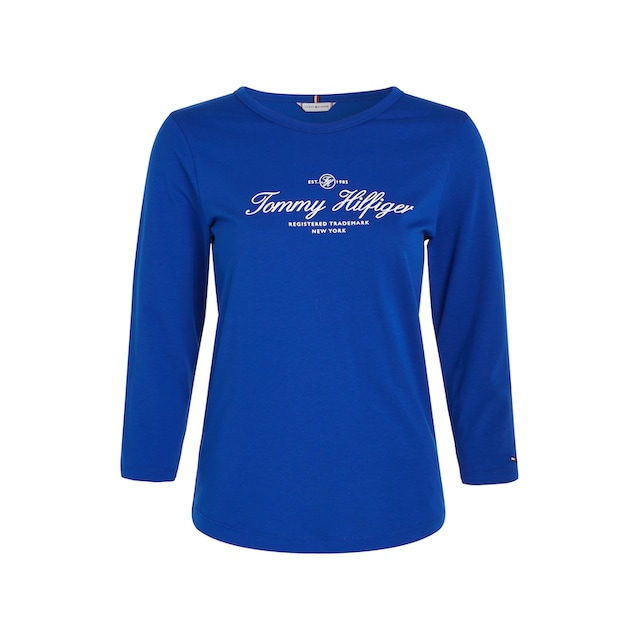 Tommy Hilfiger Langarmshirt »SLIM SIGNATURE OPEN NK 3/4SLV«, mit Tommy  Hilfiger Signature Logo-Schriftzug online bestellen | BAUR