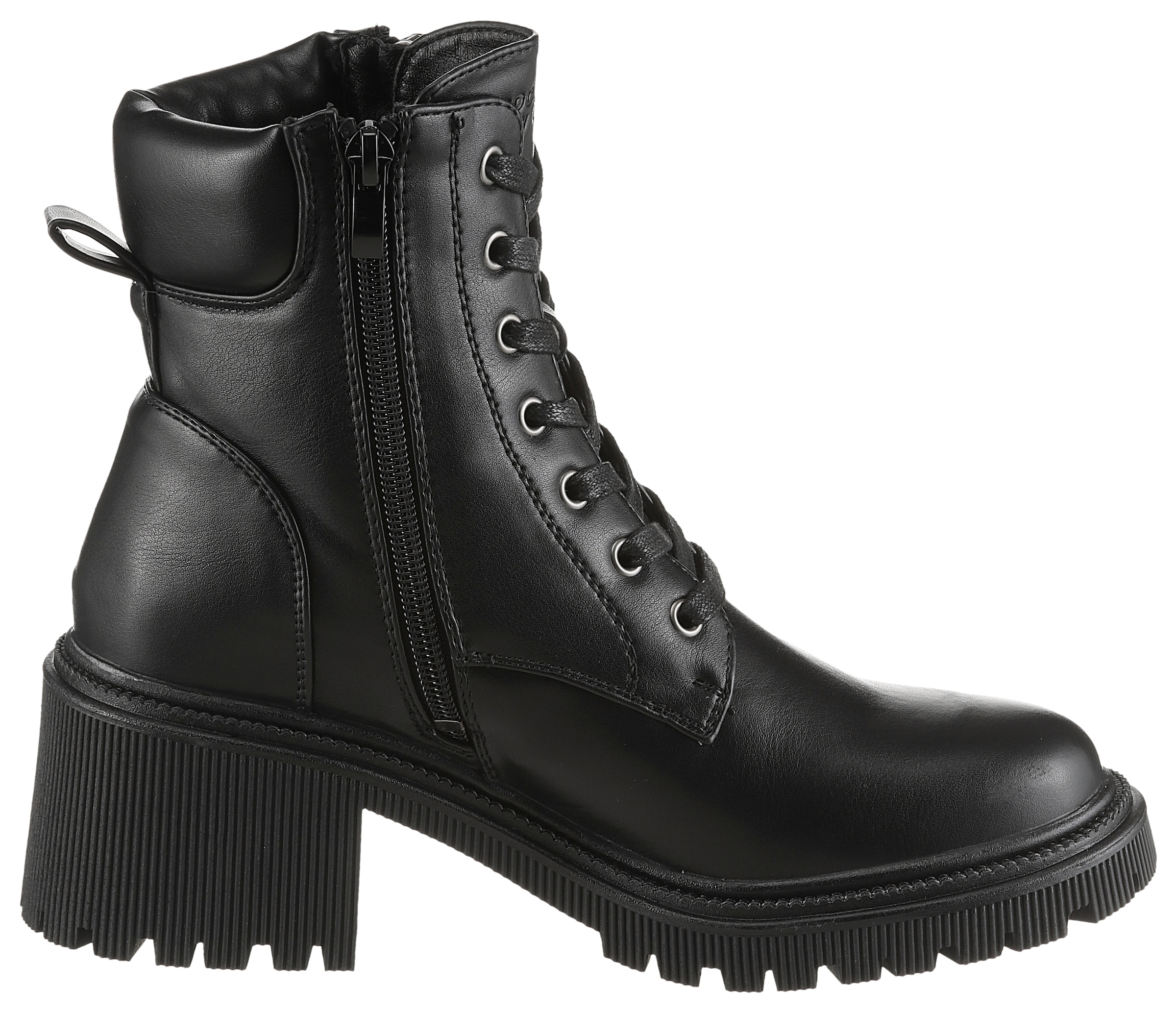 Dockers by Gerli Schnürstiefelette  Biker Boots mit Reißverschluss