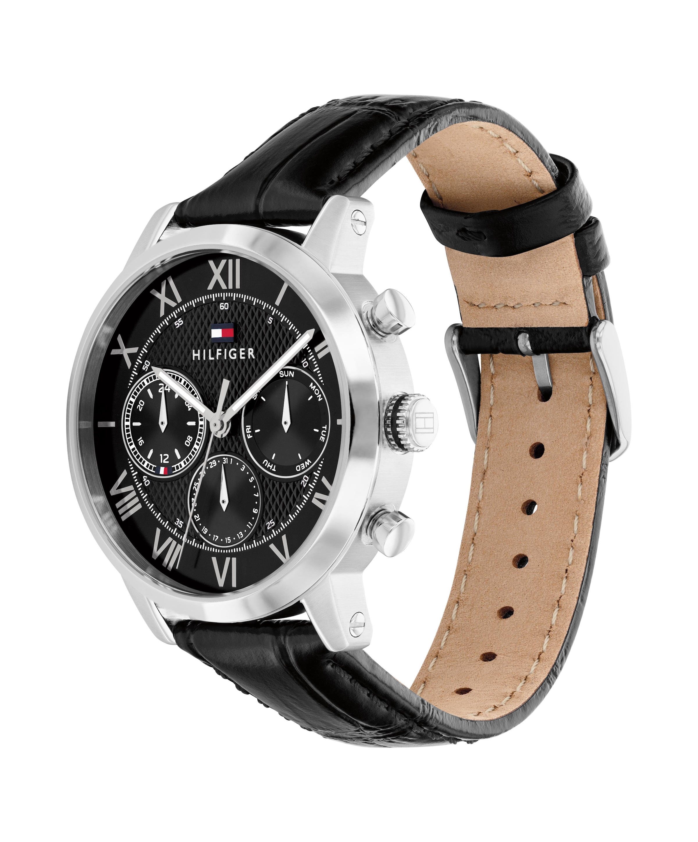 Tommy Hilfiger Multifunktionsuhr »TH-OXFORD« Quarzuhr, Armbanduhr, Herrenuhr, Lederarmband, analog