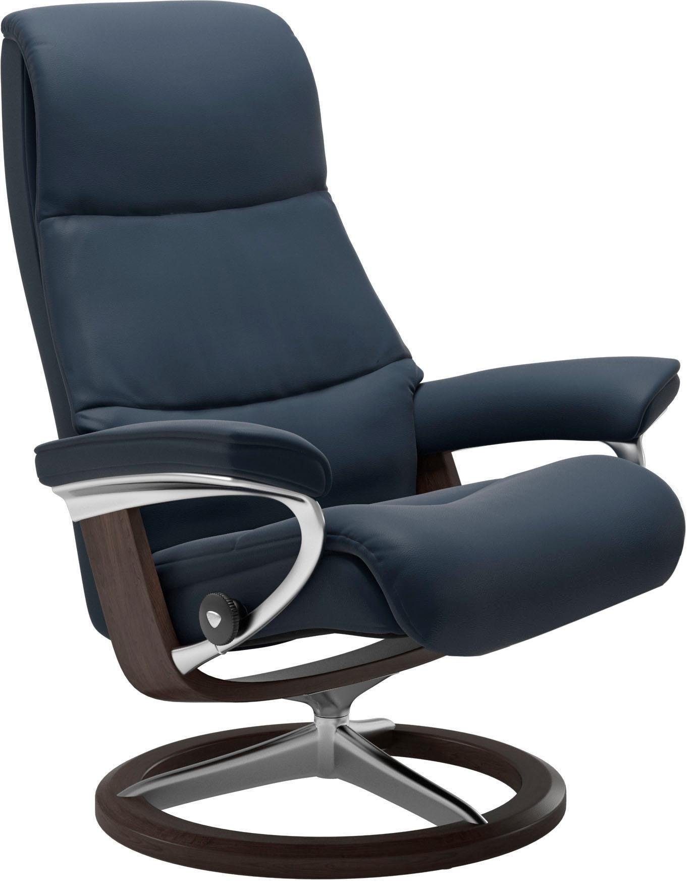 Stressless® Relaxsessel »View«, (Set, Relaxsessel mit Hocker), mit Signature Base, Größe S,Gestell Wenge