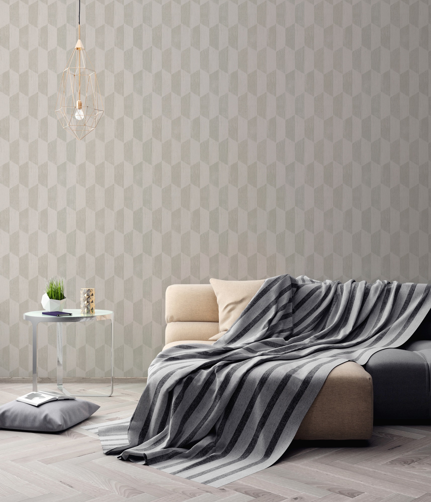 A.S. Création Vliestapete »Geo Effect«, 3D-Optik-metallic-geometrisch, Geometrische Tapete 3D Effekt Tapeten Wohnzimmer Schlafzimmer Küche