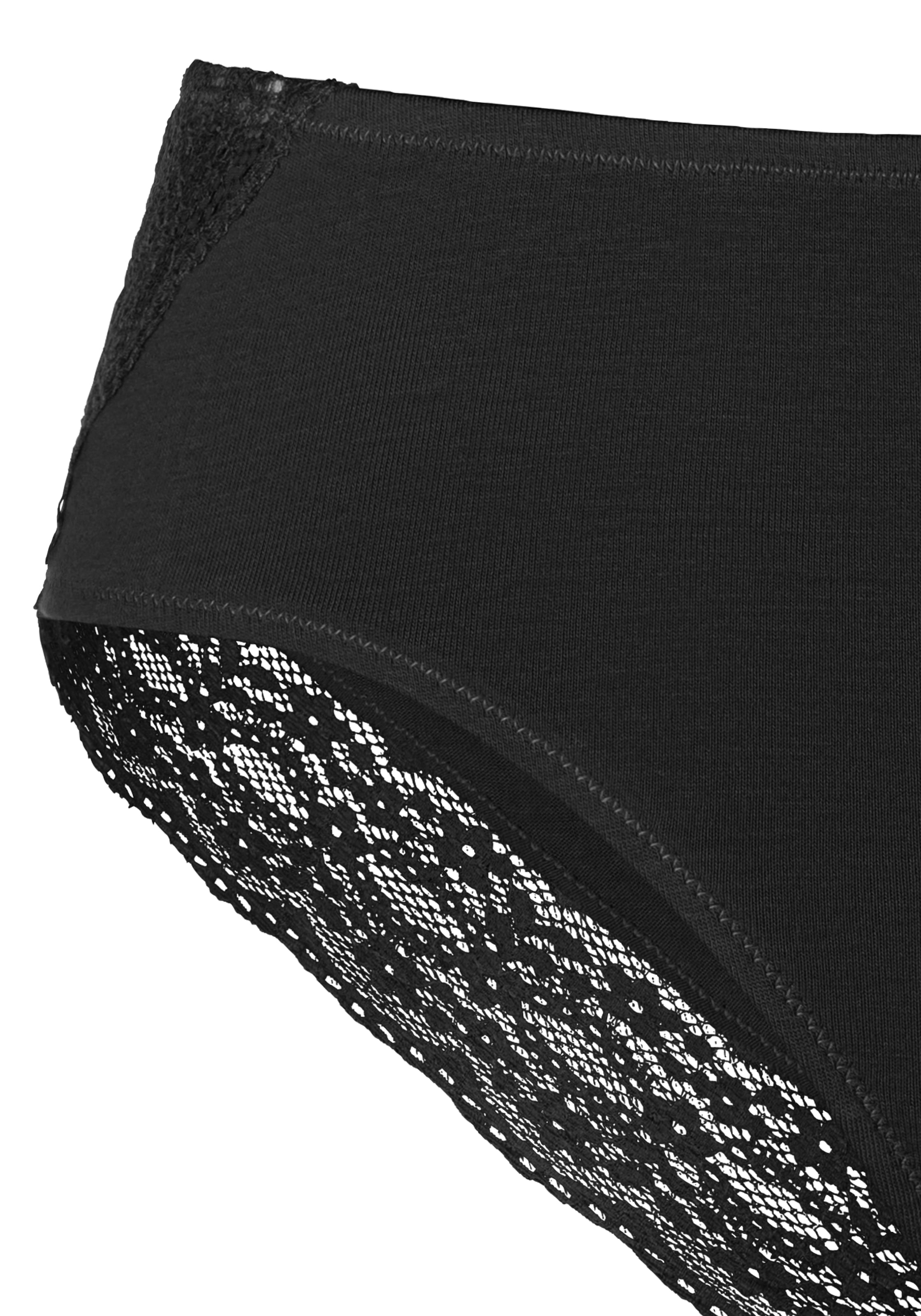 Vivance Jazz-Pants Slips, (3er-Pack), aus elastischer Baumwolle mit floraler Spitze