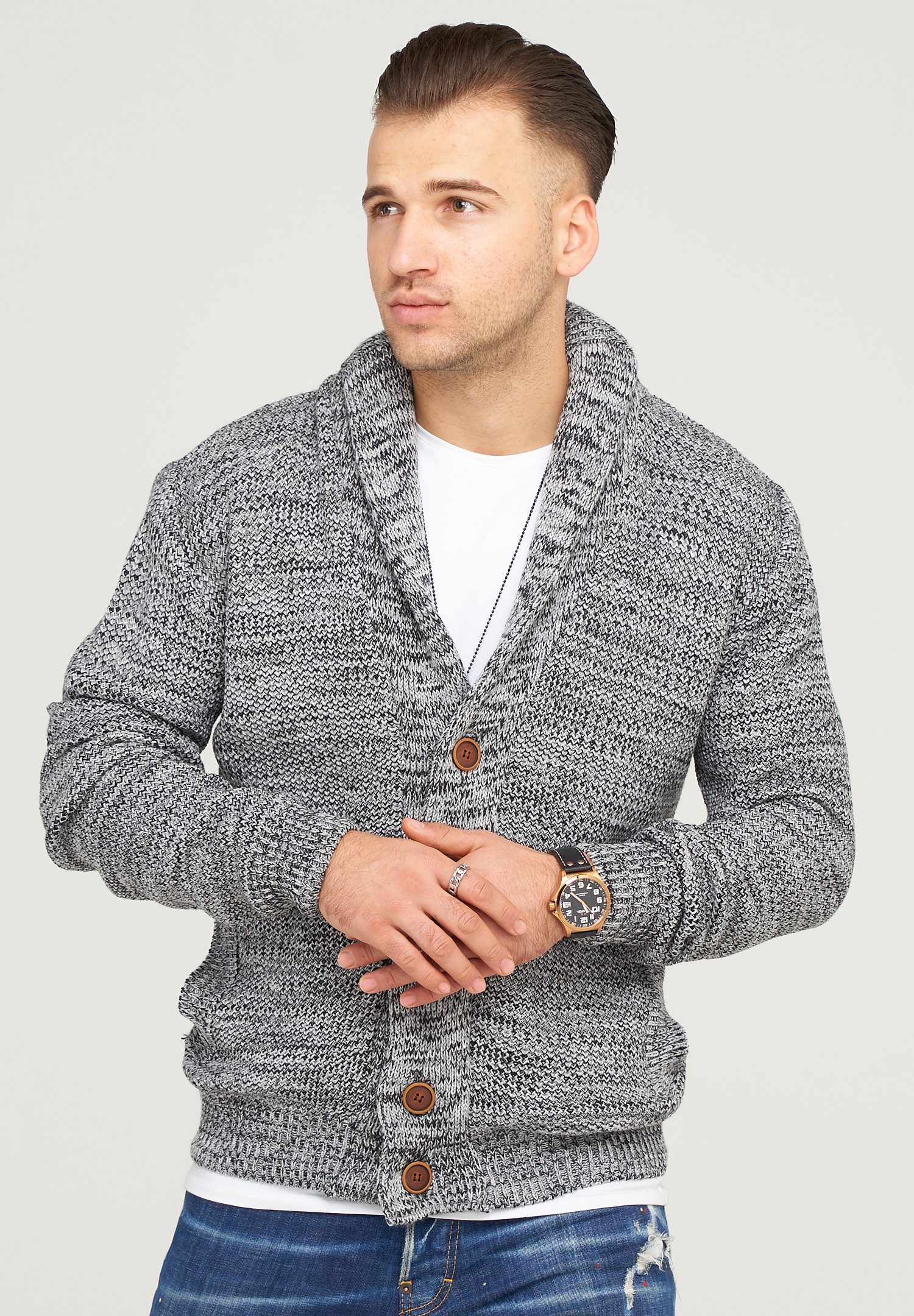 behype Strickjacke »MIKITA«, mit Schalkragen