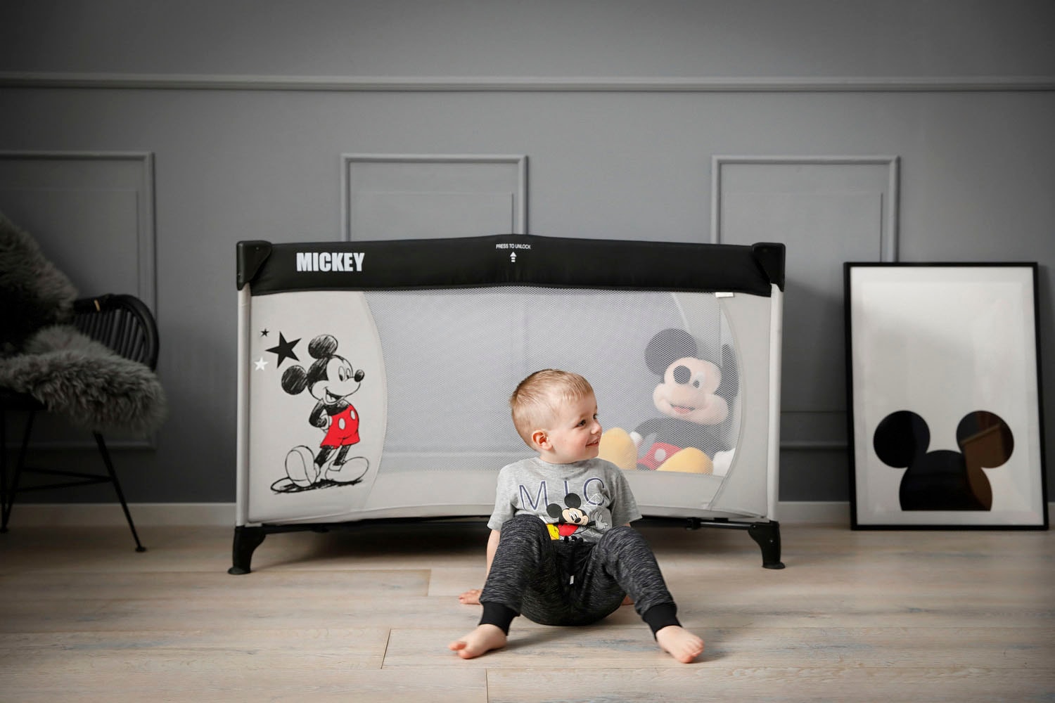 Hauck Baby-Reisebett »Dream N Play - Mickey Stars«, inkl. Transporttasche