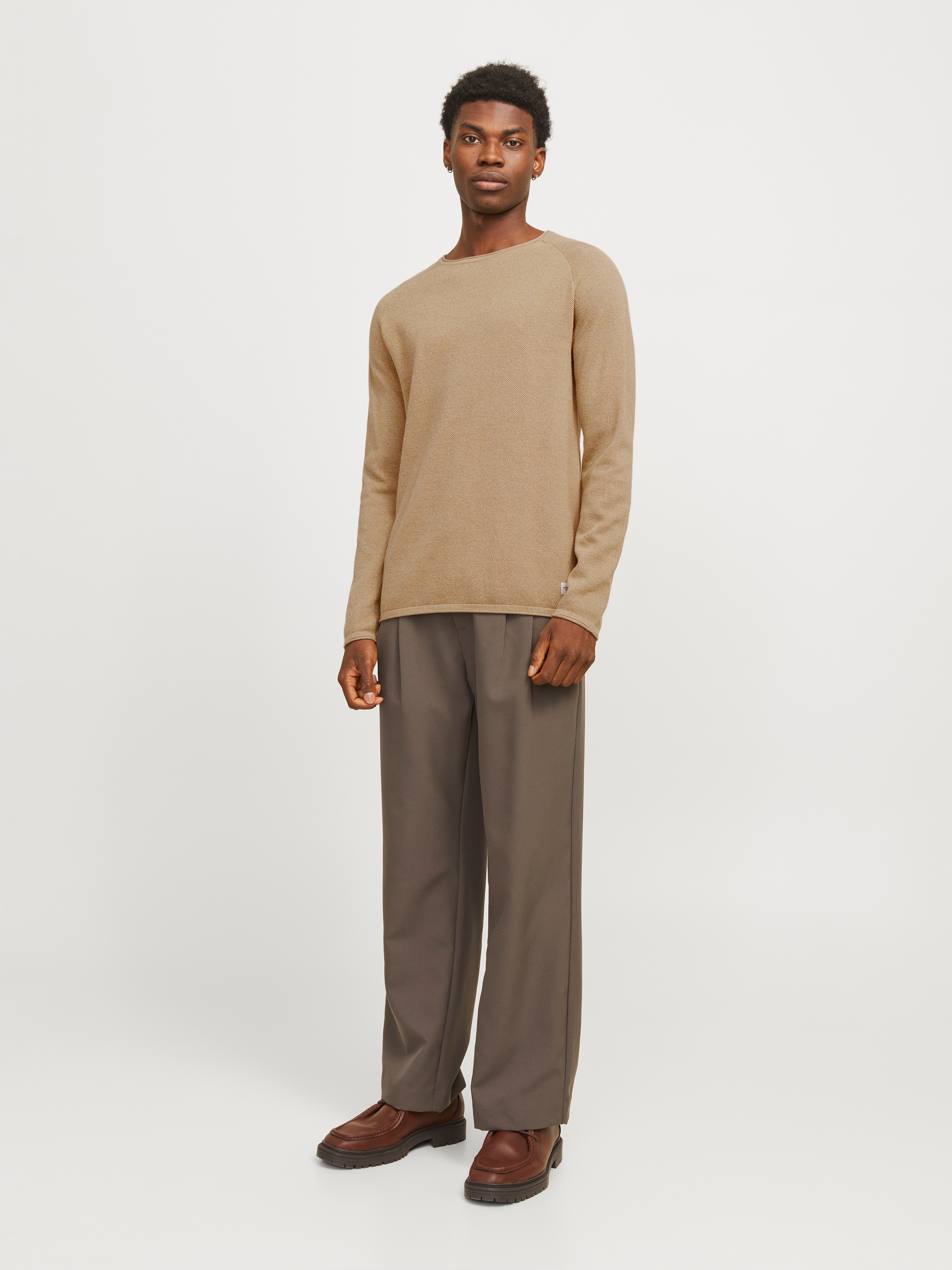 Jack & Jones Rundhalspullover »JJEHILL KNIT CREW NECK NOOS«, mit Strukturstrick
