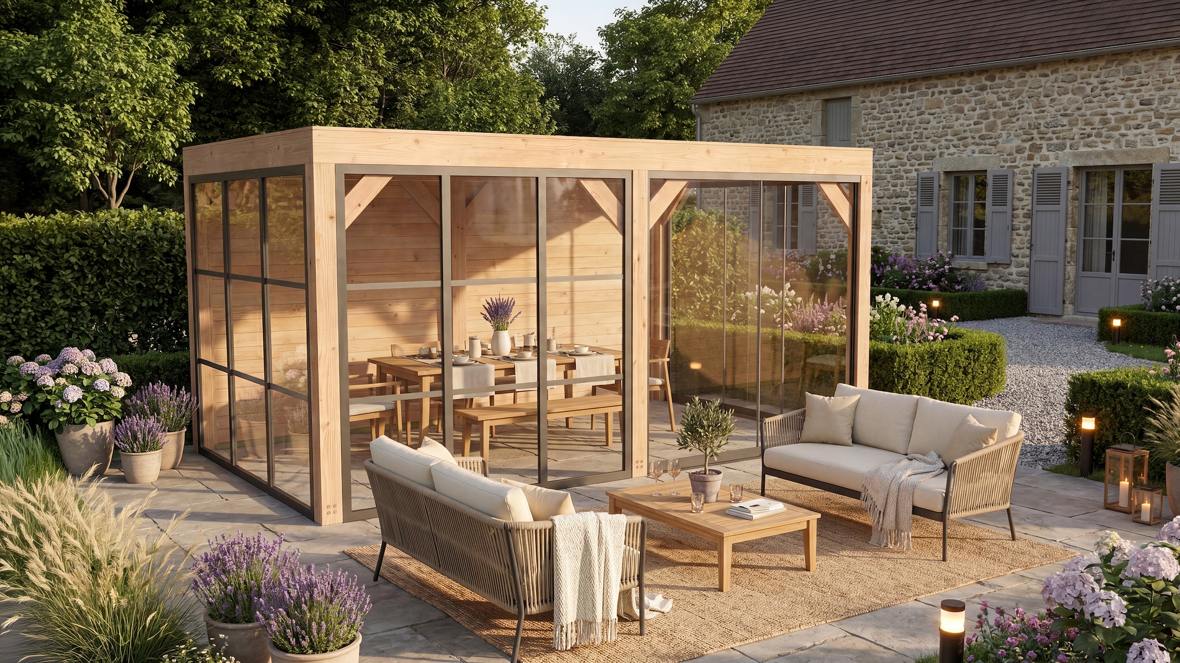 weka Holzpavillon »Lumley Lauben-Set Gr. 3.4« BxTxH: 307x499x245 cm