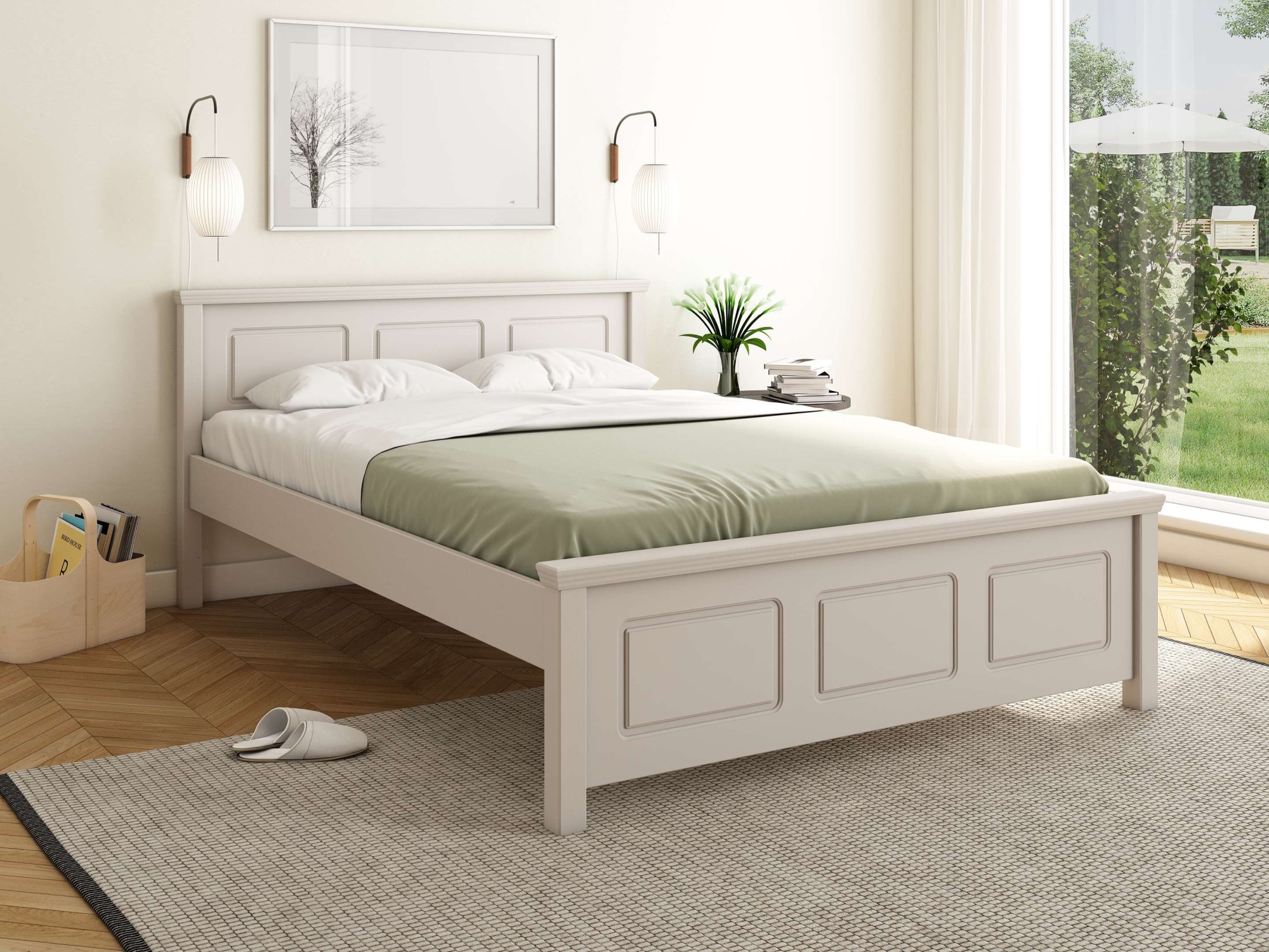 OTTO home Massivholzbett »ERIKK' , Made in Europe, optional mit Schublade, Massivholz Kiefer« FSC® zertifiziert,  in mehreren Größen, Landhausstil mit Kassettenoptik