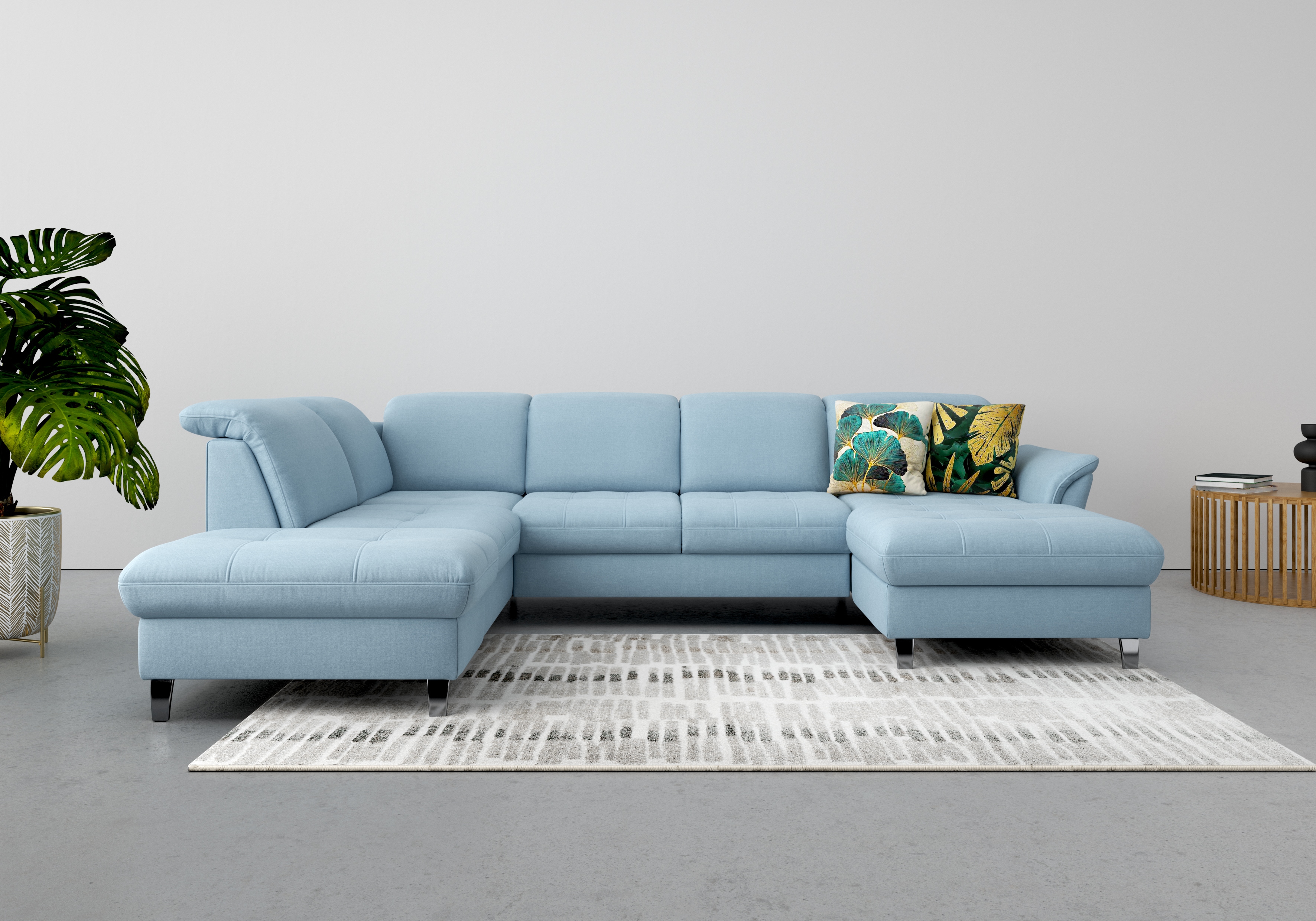 sit&more Wohnlandschaft "Maggiore U-Form" wahlweise mit Kopfteilverstellung, Schlaffunktion und Stauraum