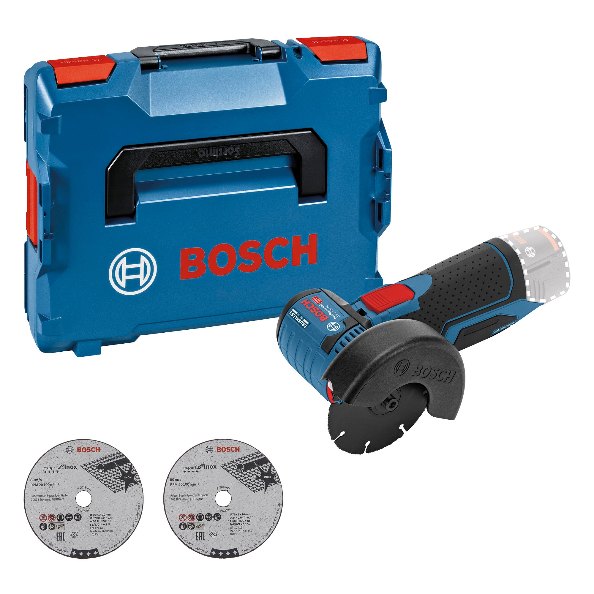 Bosch Professional Akku-Winkelschleifer ""GWS 12V-76 PROFESSIONAL"", Schleifspindelgewinde M 5, Ohne Akku und Ladegerät