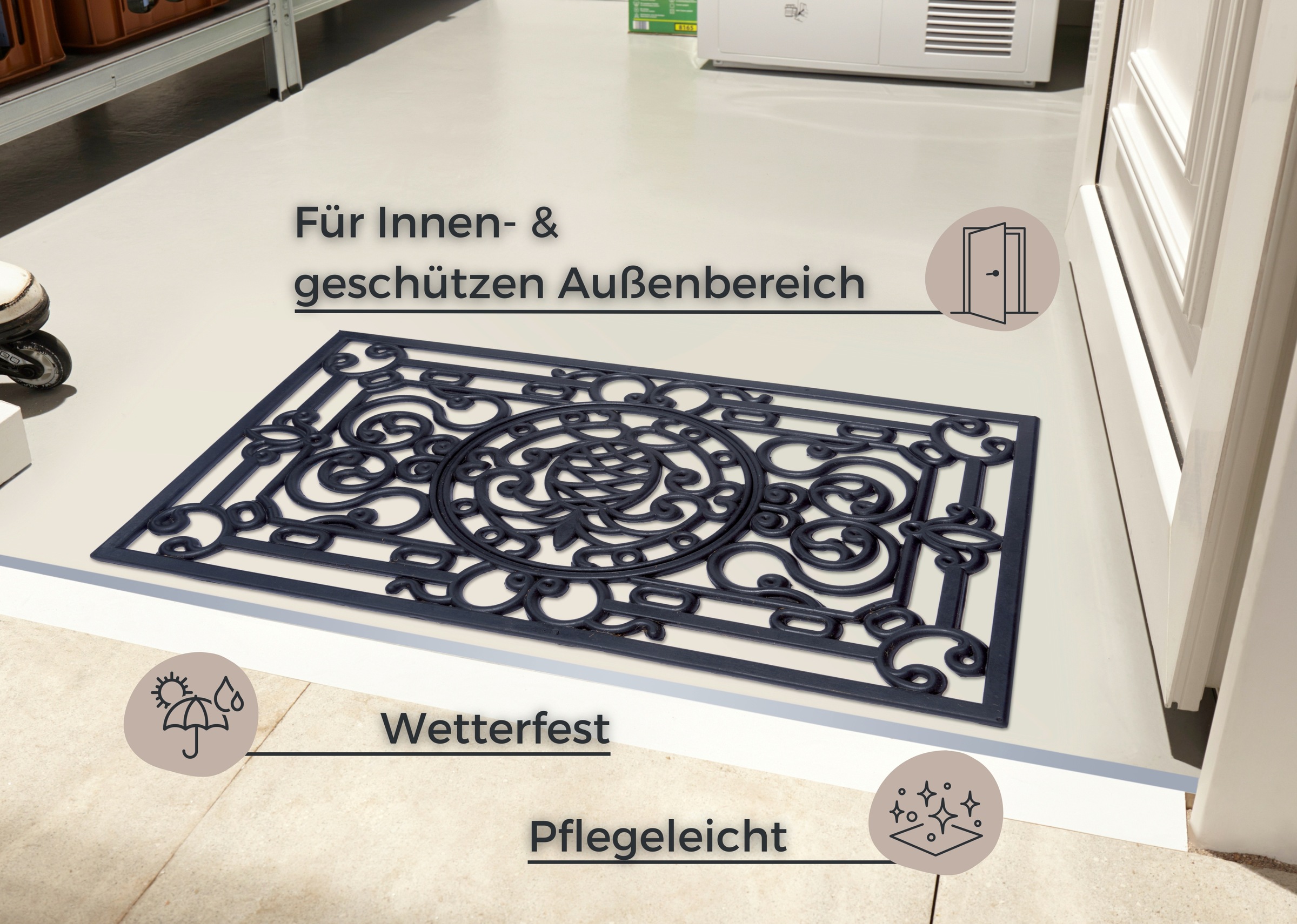 HANSE Home Fußmatte "Pineapple, Türmatte" rechteckig 10 mm Höhe Gummi, Schm günstig online kaufen