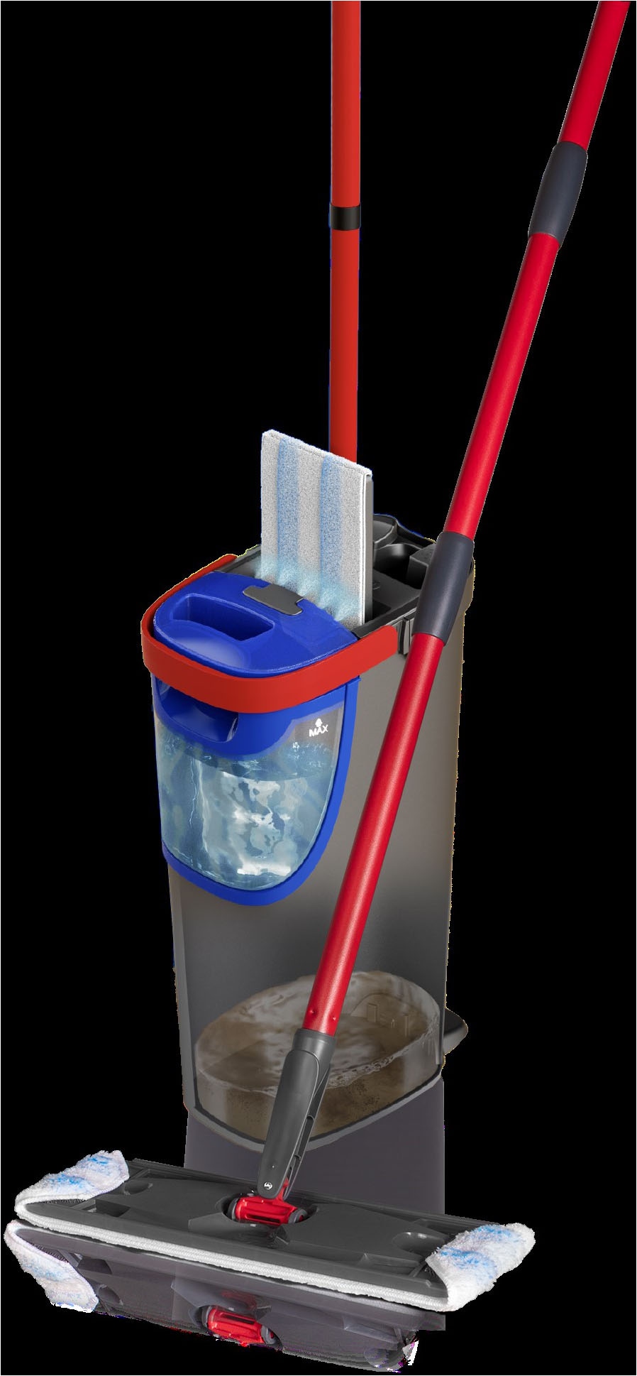 Vileda Bodenwischer-Set »Vileda H2PrO Flat Mop System«, (Set, 3 St.), 100%-ige Trennung von sauberem und schmutzigem Wasser