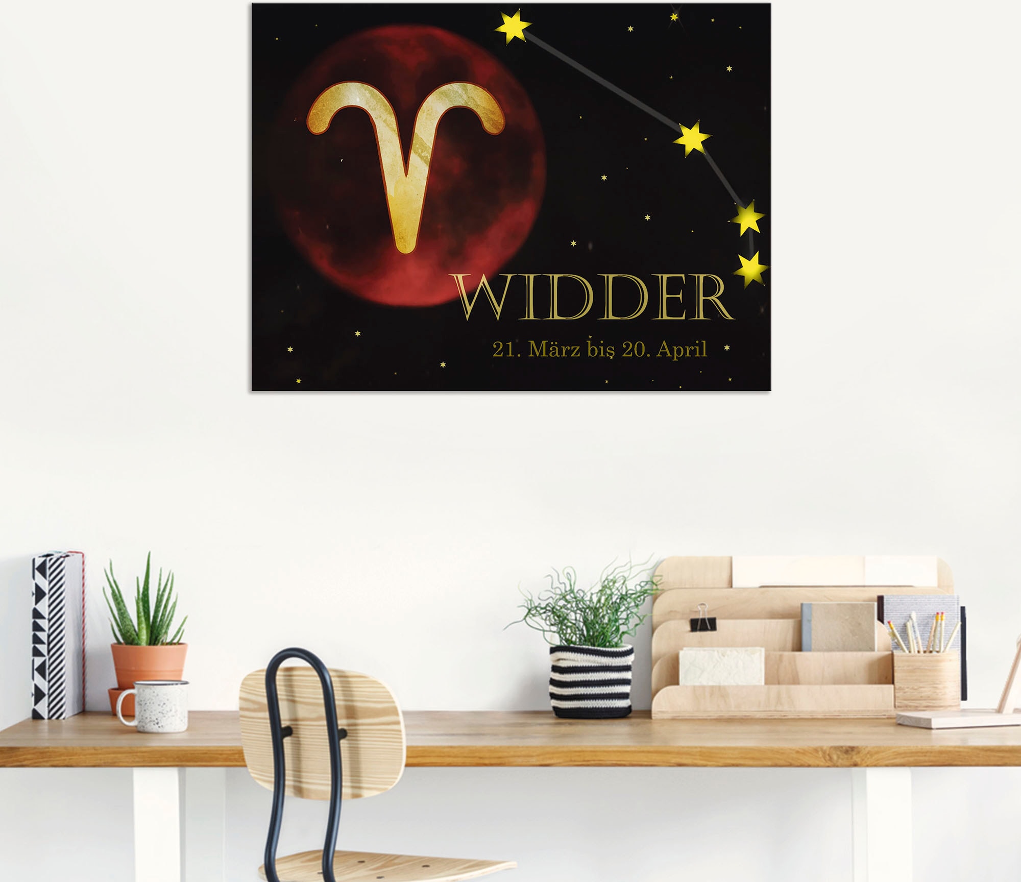 Artland Wandbild »Sternzeichen - Widder«, Bilder von Sternzeichen, (1 St.), als Alubild, Leinwandbild, Wandaufkleber oder Poster in versch. Größen