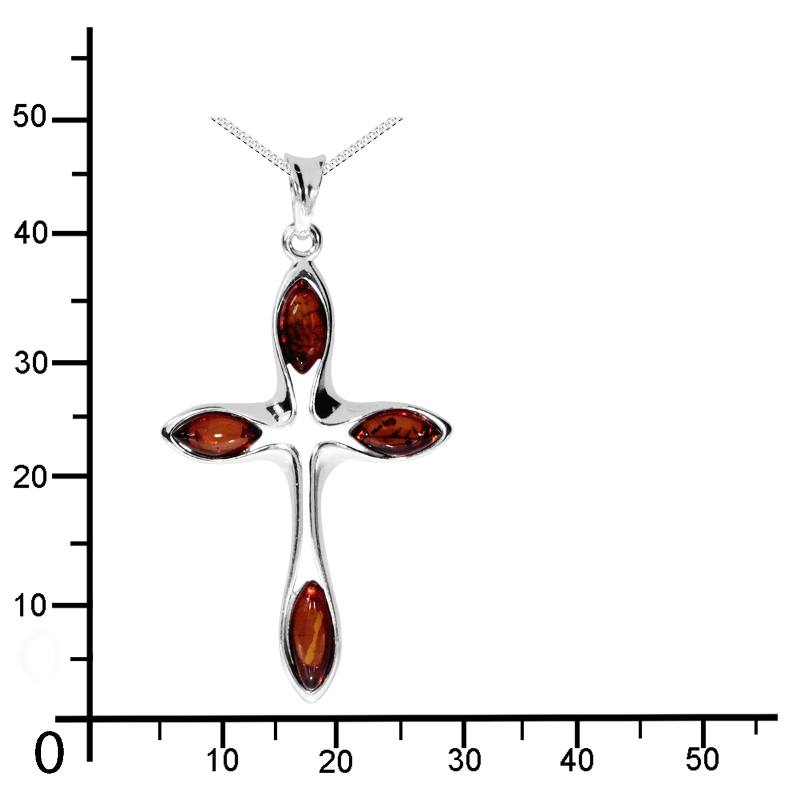 Ostsee-Schmuck Kreuz Pendant Necklace Silver 925 60cm 2