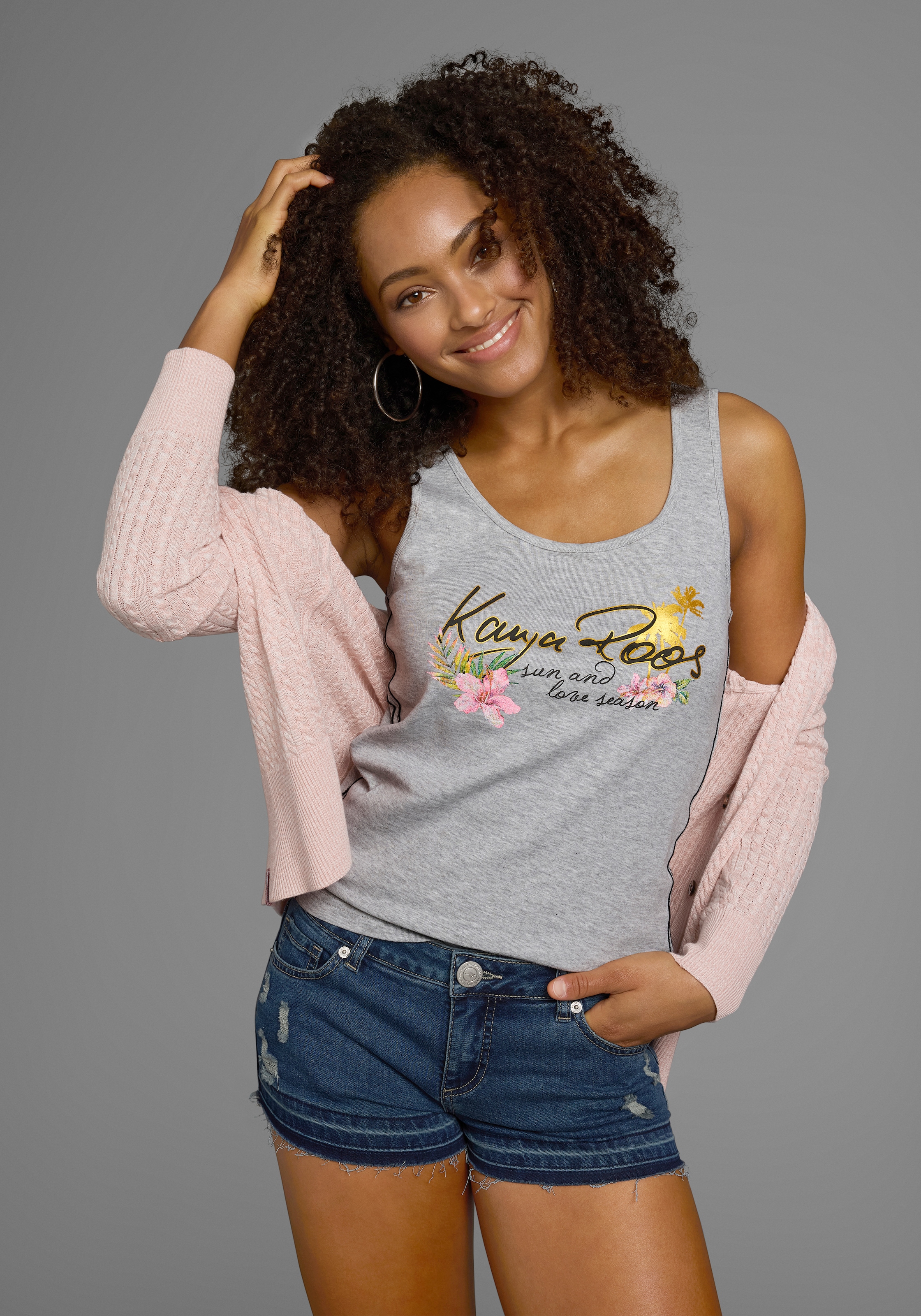 KangaROOS Tanktop, mit femininem Frontdruck günstig online kaufen