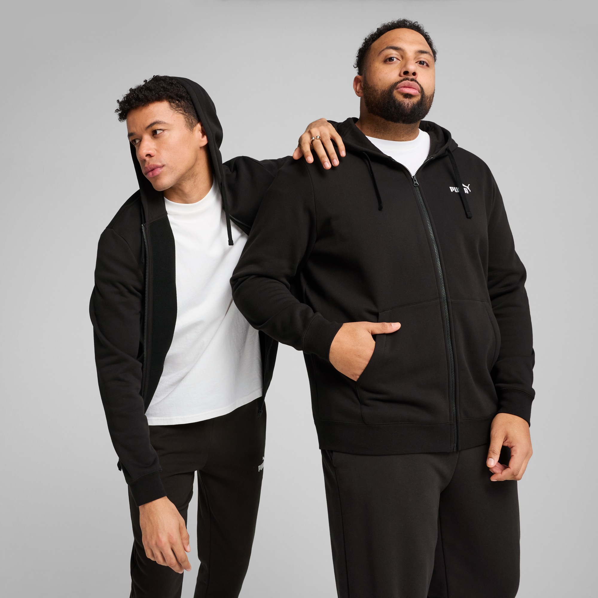 PUMA Kapuzensweatjacke "ESS NO 1 LOGO FULL-ZIP HOODIE FL" mit verstellbarer Kapuze, für Freizeit und Sport