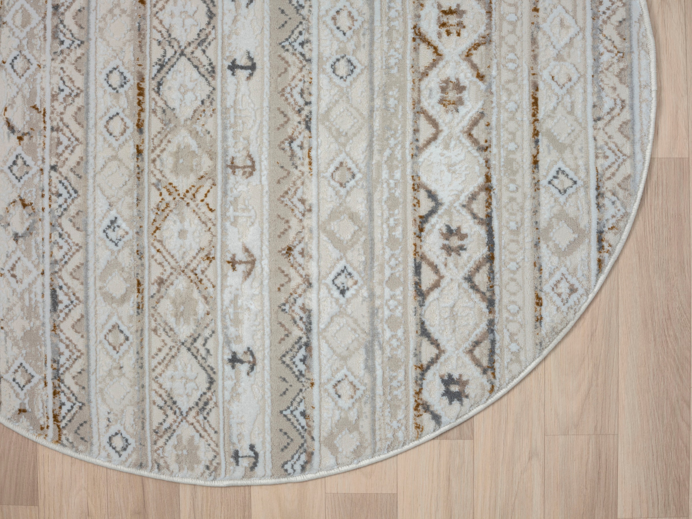 Myflair Möbel & Accessoires Teppich »My Nomady Lagerräumung«, rund, 10 mm Höhe, Kurzflor, Scandi-Design, besonders weich durch Microfaser