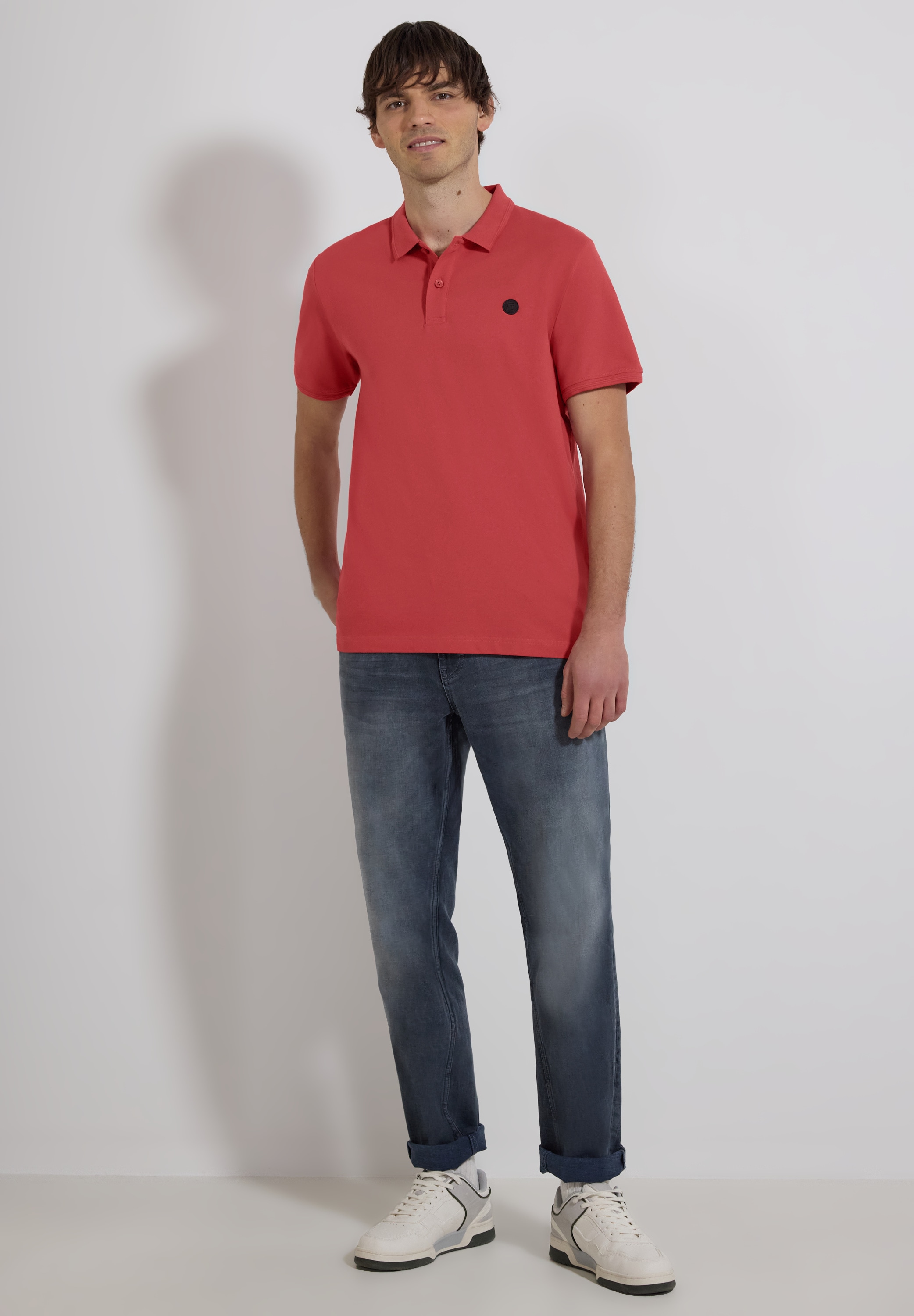 STREET ONE MEN Poloshirt aus Baumwolle mit Stretchante