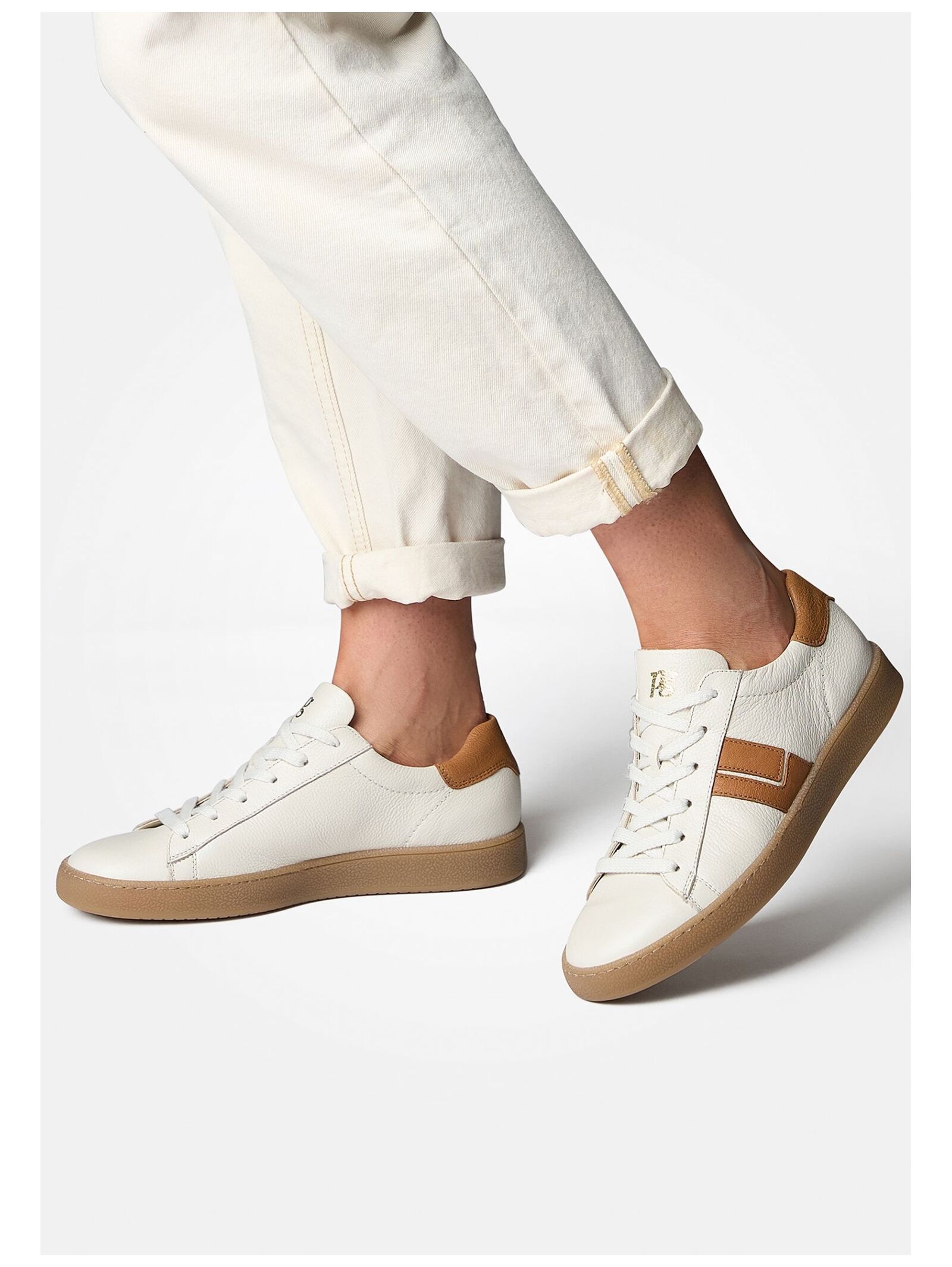 Sneaker PAUL GREEN "Paul Green Sneaker Glattleder", Damen, Gr. 43, ivory, Glattleder, Schuhe Sneaker 2