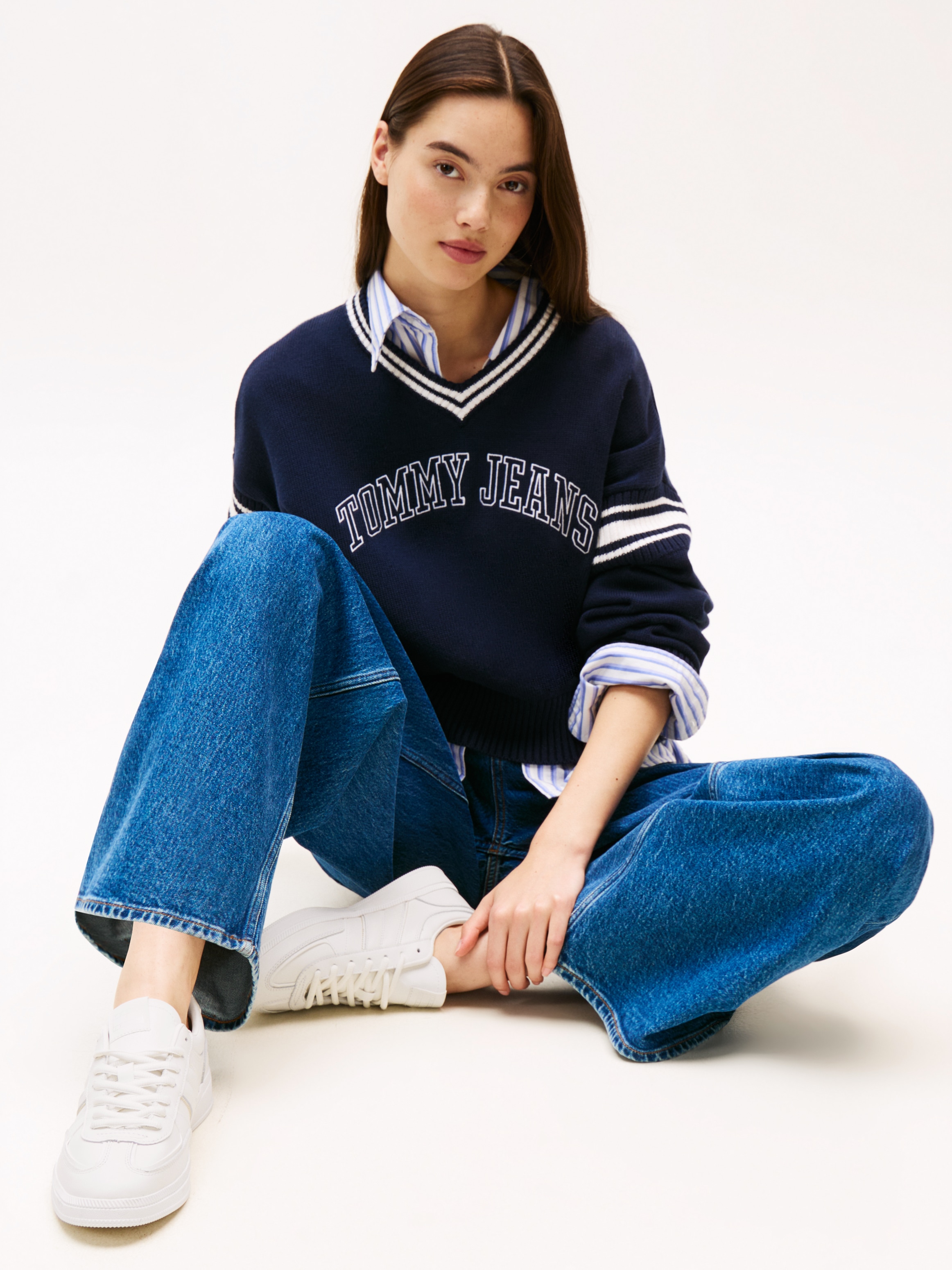 Tommy Jeans Sneaker »THE GREENWICH EDGE FULL LEATHER«, Freizeitschuh, Halbschuh, Schnürschuh im Basket-Style