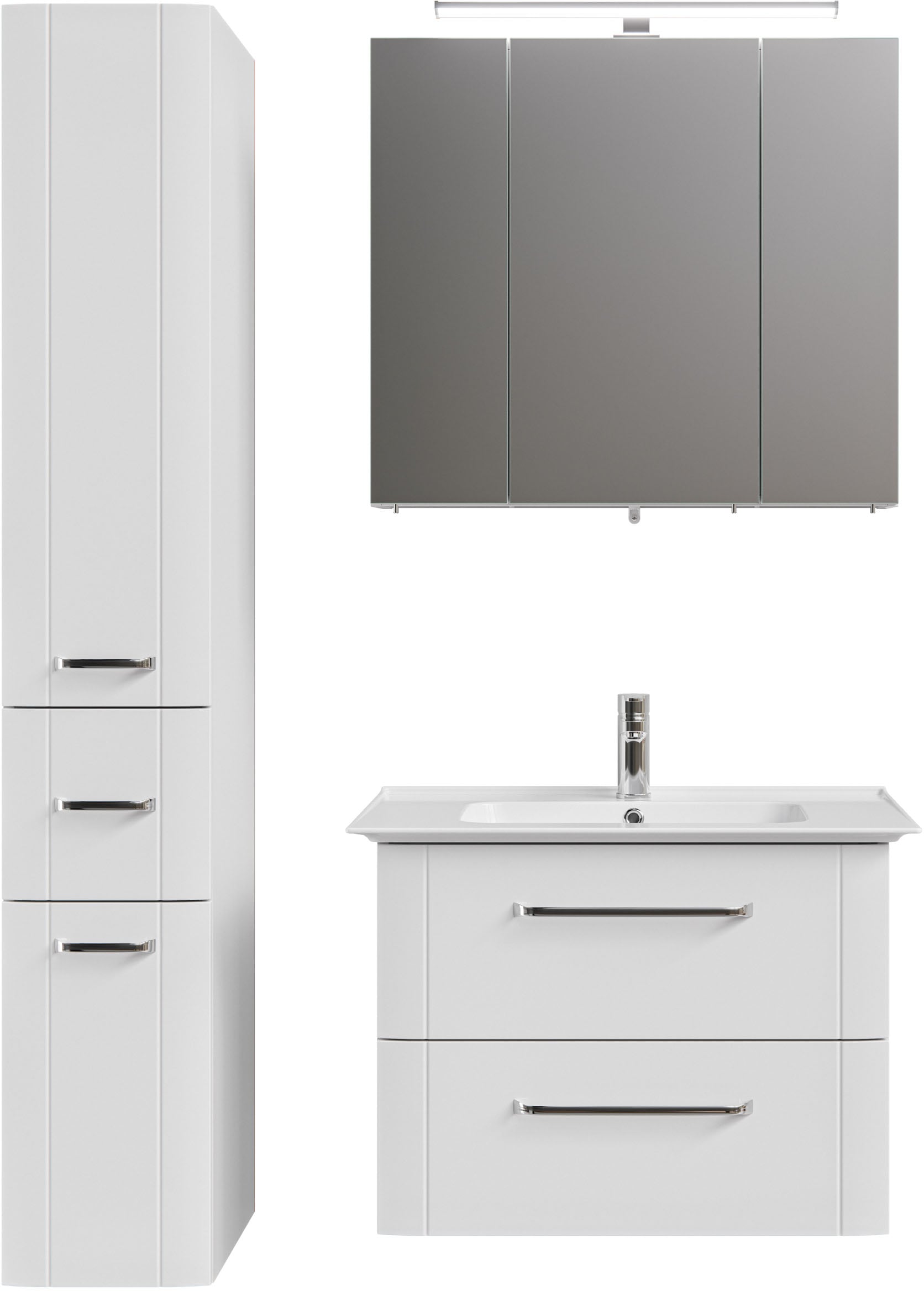 Saphir Badmöbel-Set "Serie 3006 3-teilig Keramik-Waschtisch mit Spiegelschr günstig online kaufen