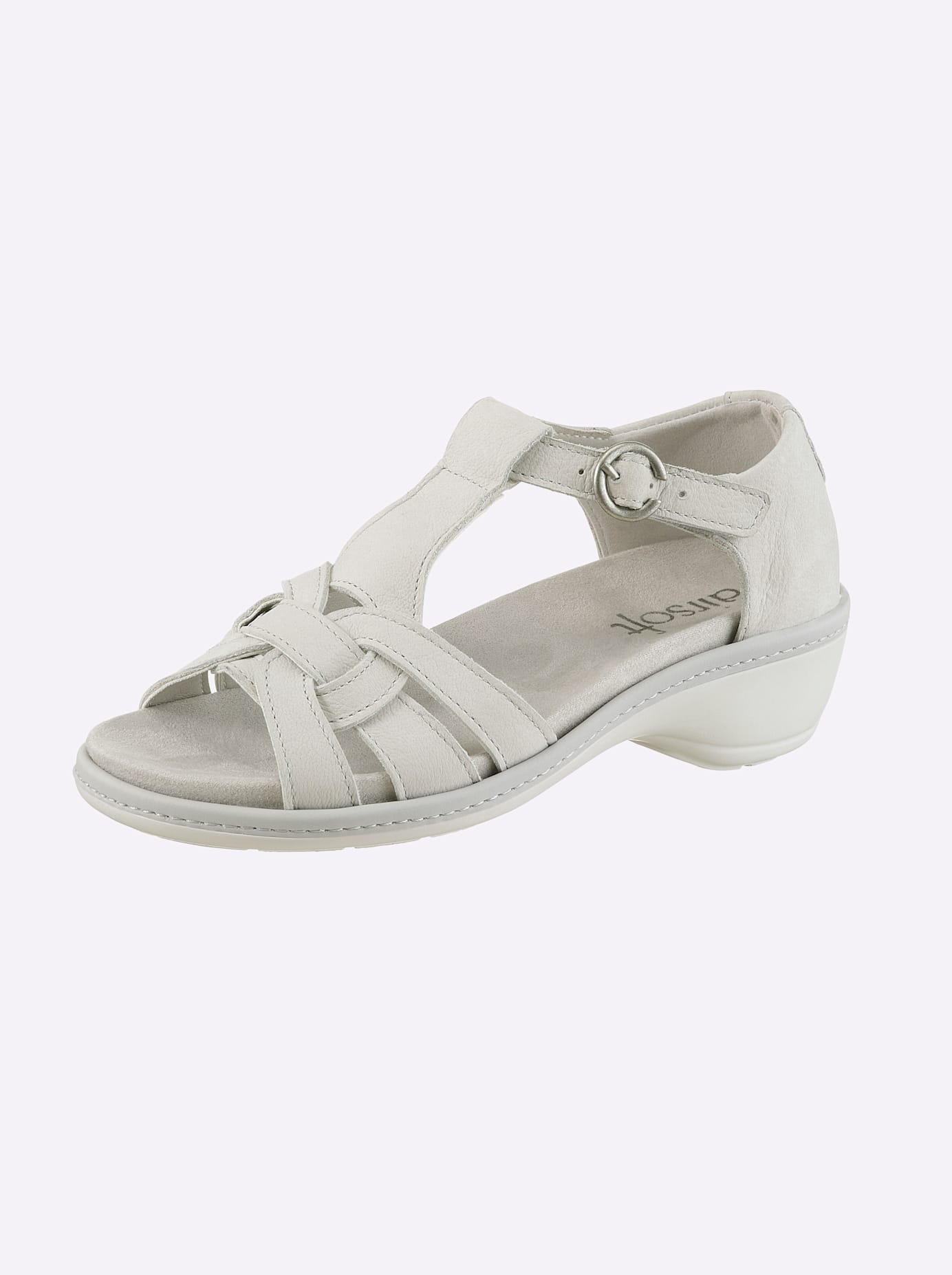 CLASSIC BASICS Damen Sandalette, Gr. 40ecru, Nubukleder, Schuhe