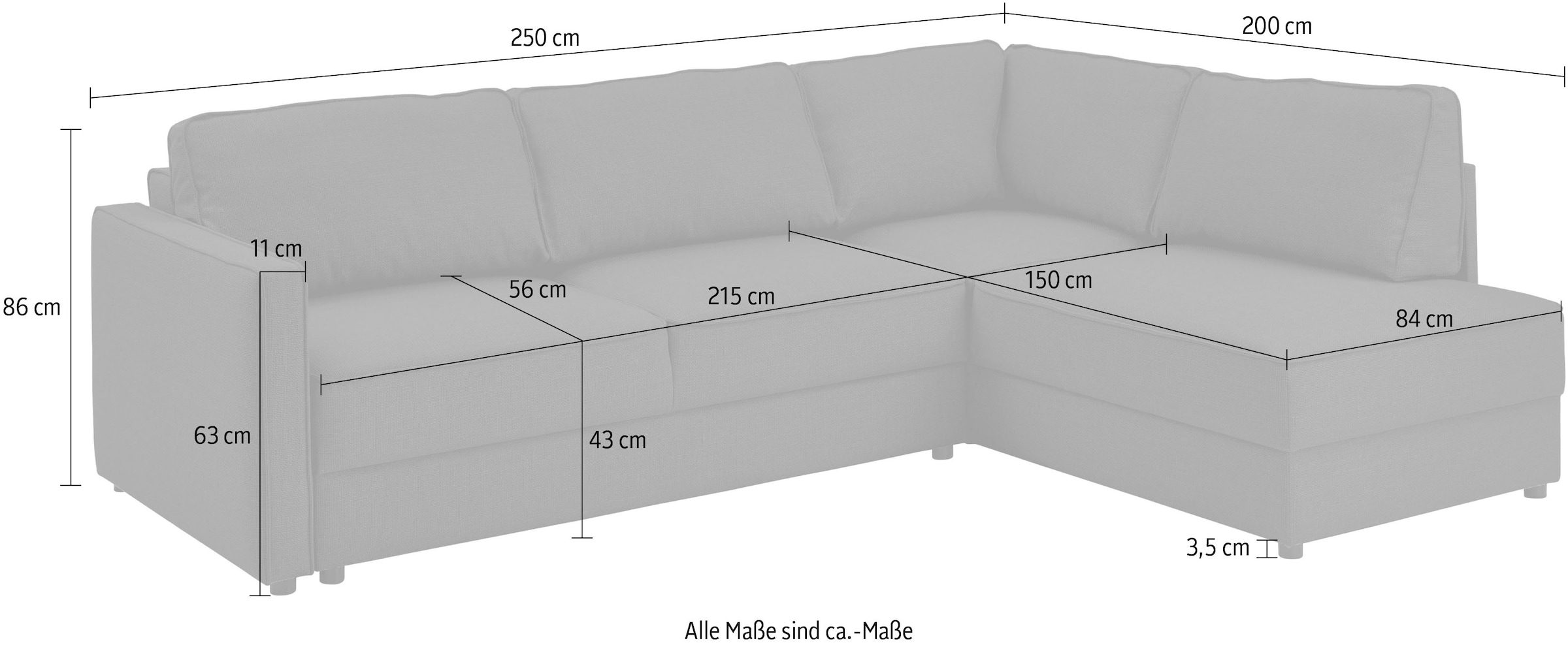 ATLANTIC home collection »Chill«, Bettfunktion | Ecksofa und Schlafsofa Bettkasten BAUR mit