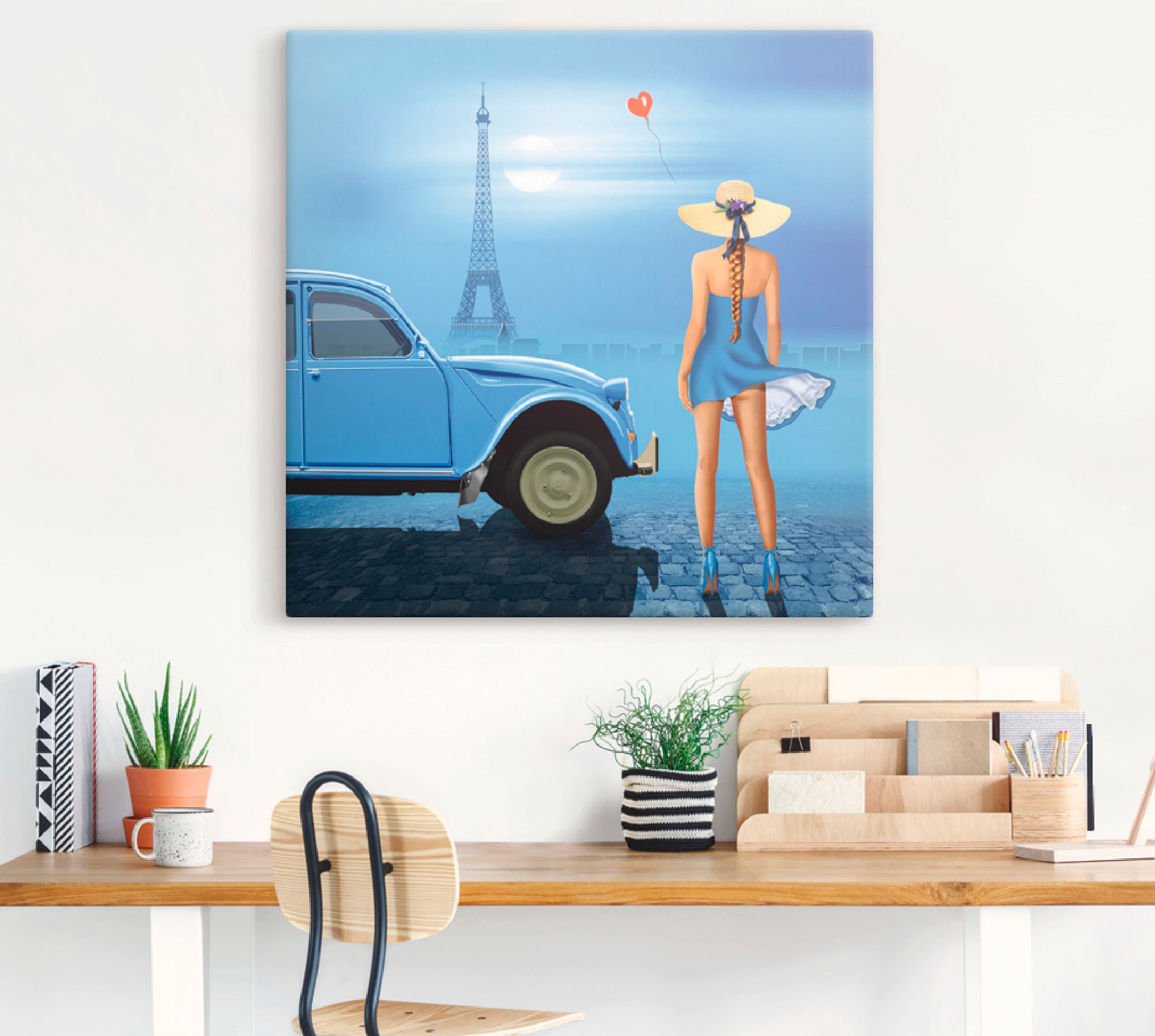 Artland Leinwandbild »Französisch Blau«, Frau, (1 St.), auf Keilrahmen gespannt