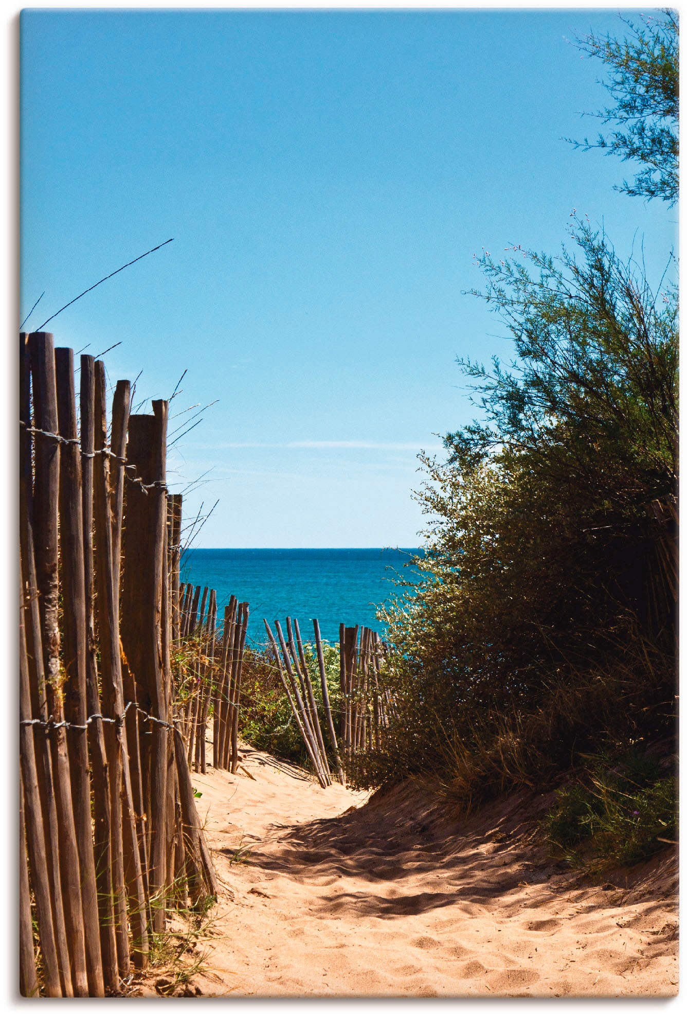 Artland Leinwandbild "Strandzugang zum Serignan Plage", Strand, (1 St.), auf Keilrahmen gespannt