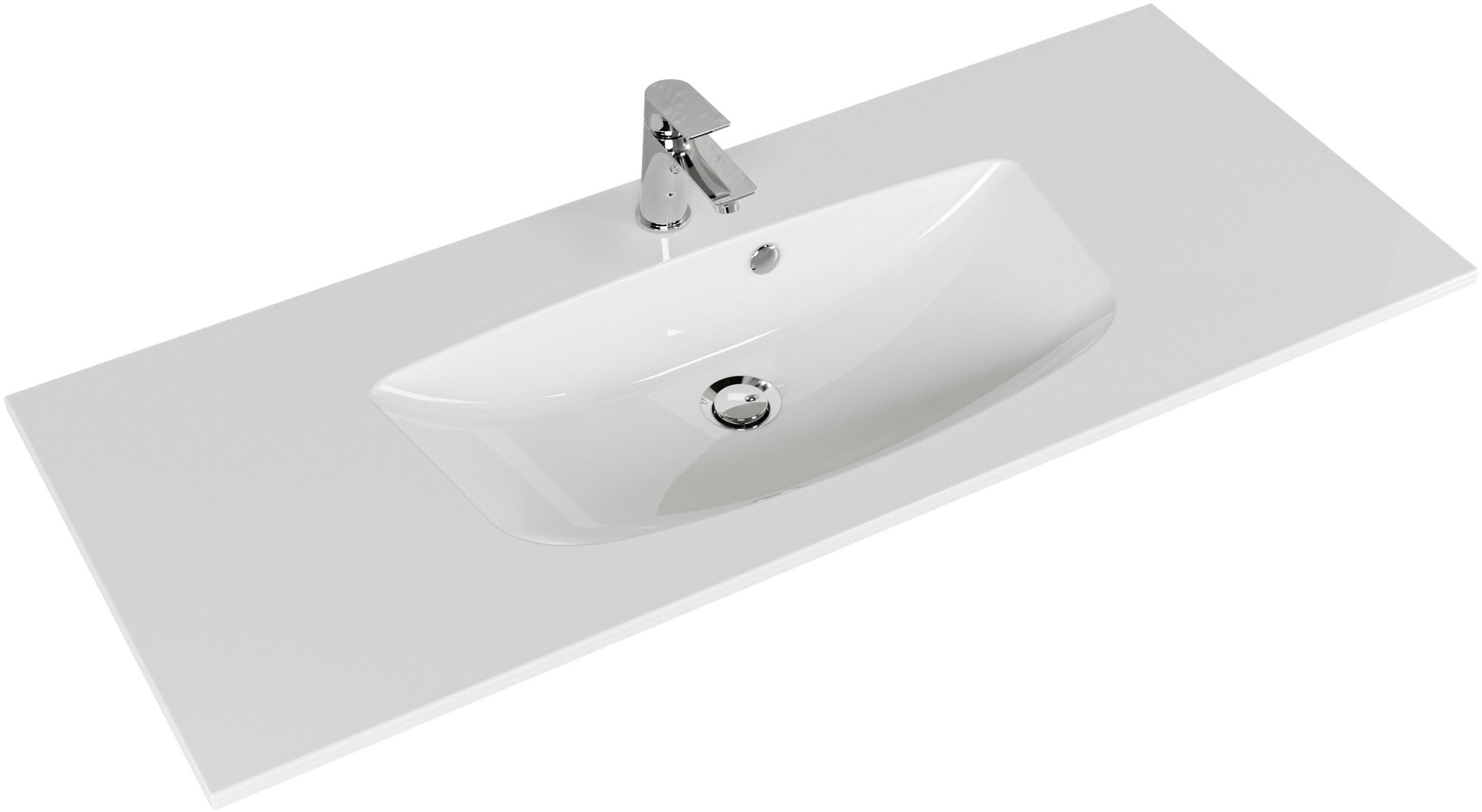 Saphir Badmöbel-Set »Serie 6025 2-teilig Mineralmarmor-Waschtisch mit LED-Spiegelschrank«, (2 St.), Waschplatz 117cm breit, 2 Schubladen, 3 Spiegel-Türen, inkl Türdämpfer
