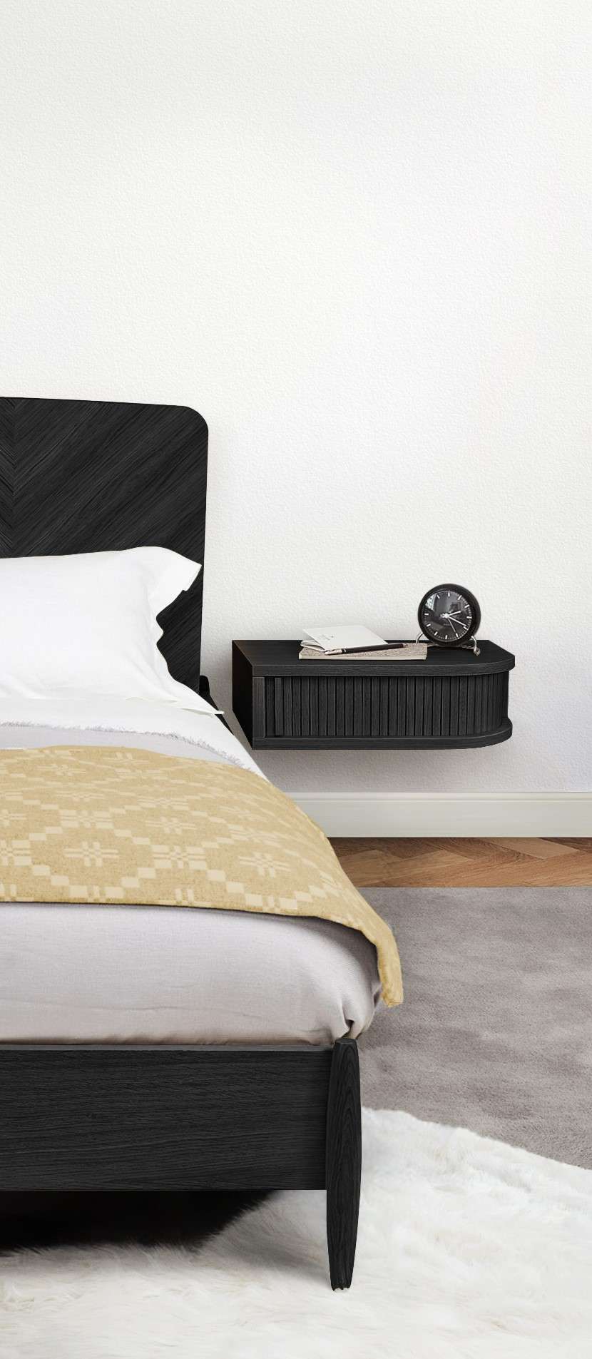 Woodman Nachttisch "Farsta, Nako, Nachtkommode" Made in Europe, in 3 Farben, mit Tambourschiebetüren, mit Eichenholz furniert, FSC
